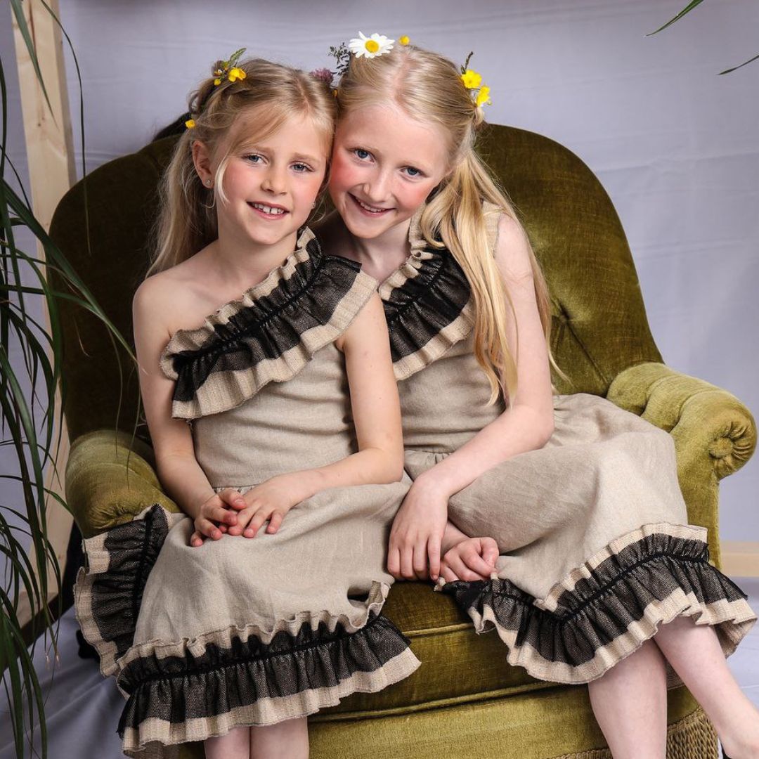 Authentic Lotus Silk Dress for Girls – view 3 – Infantium Victoria