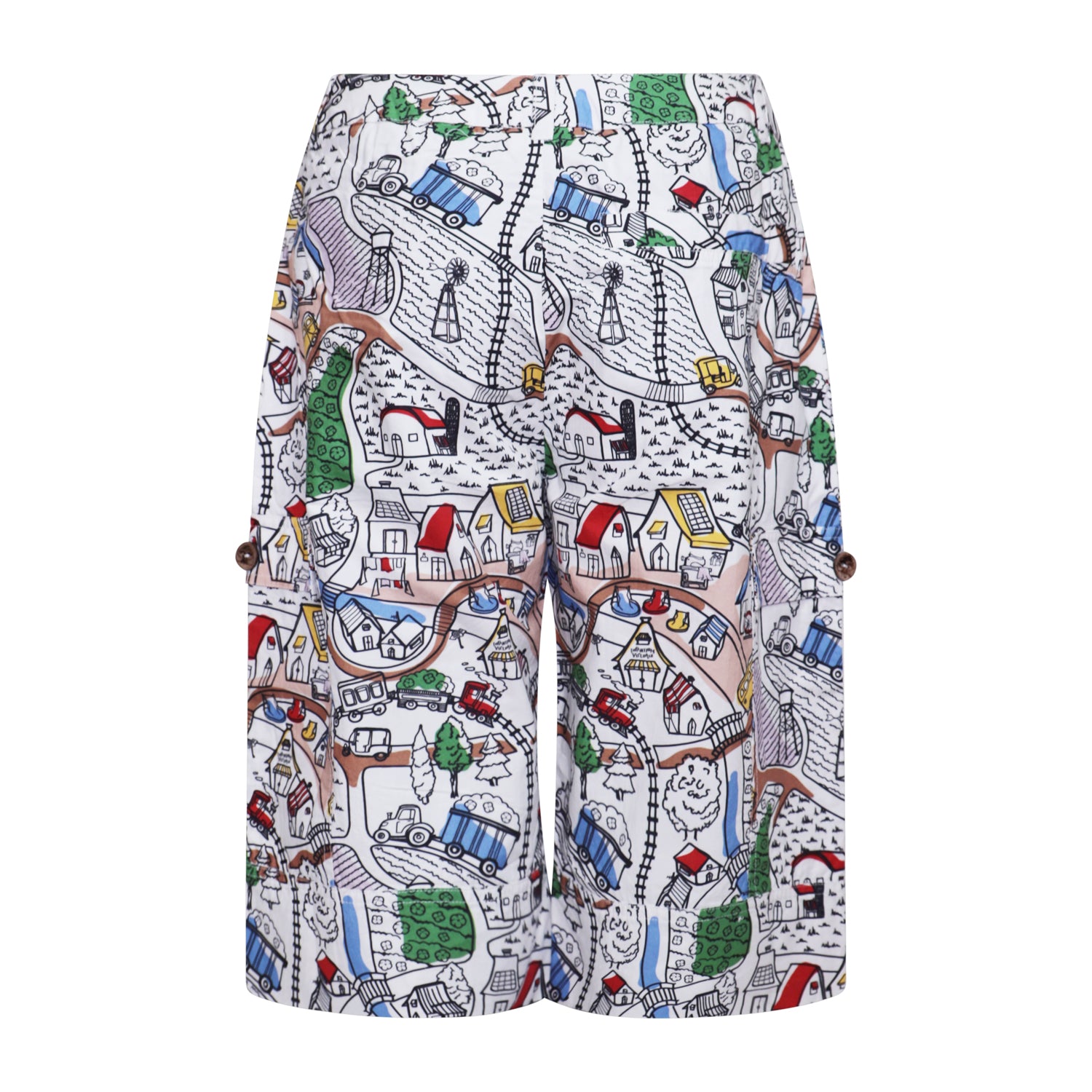 Village Print Boys Cargo Shorts – view 2 – Infantium Victoria