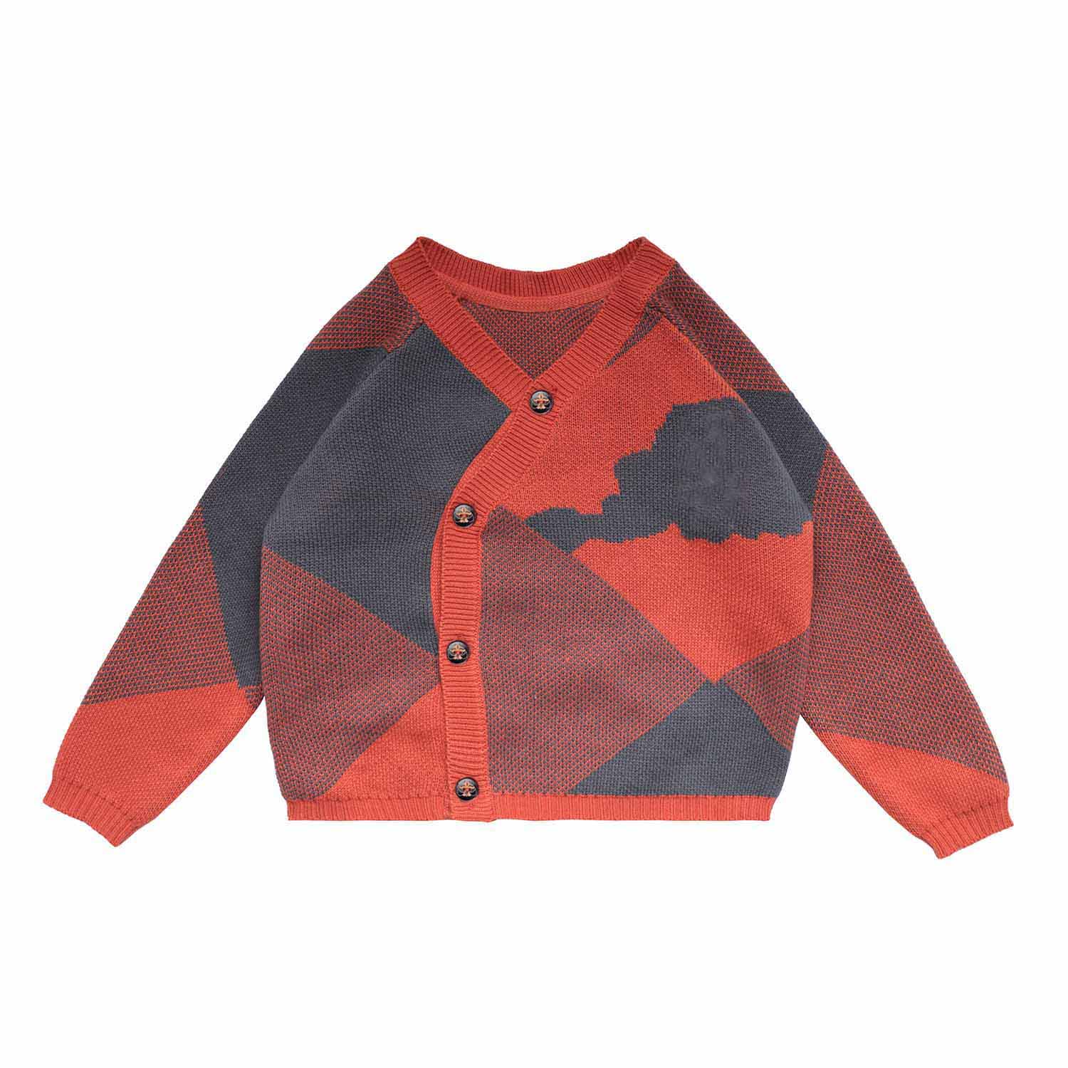 Baby Cardigan in Blue and Orange – Infantium Victoria