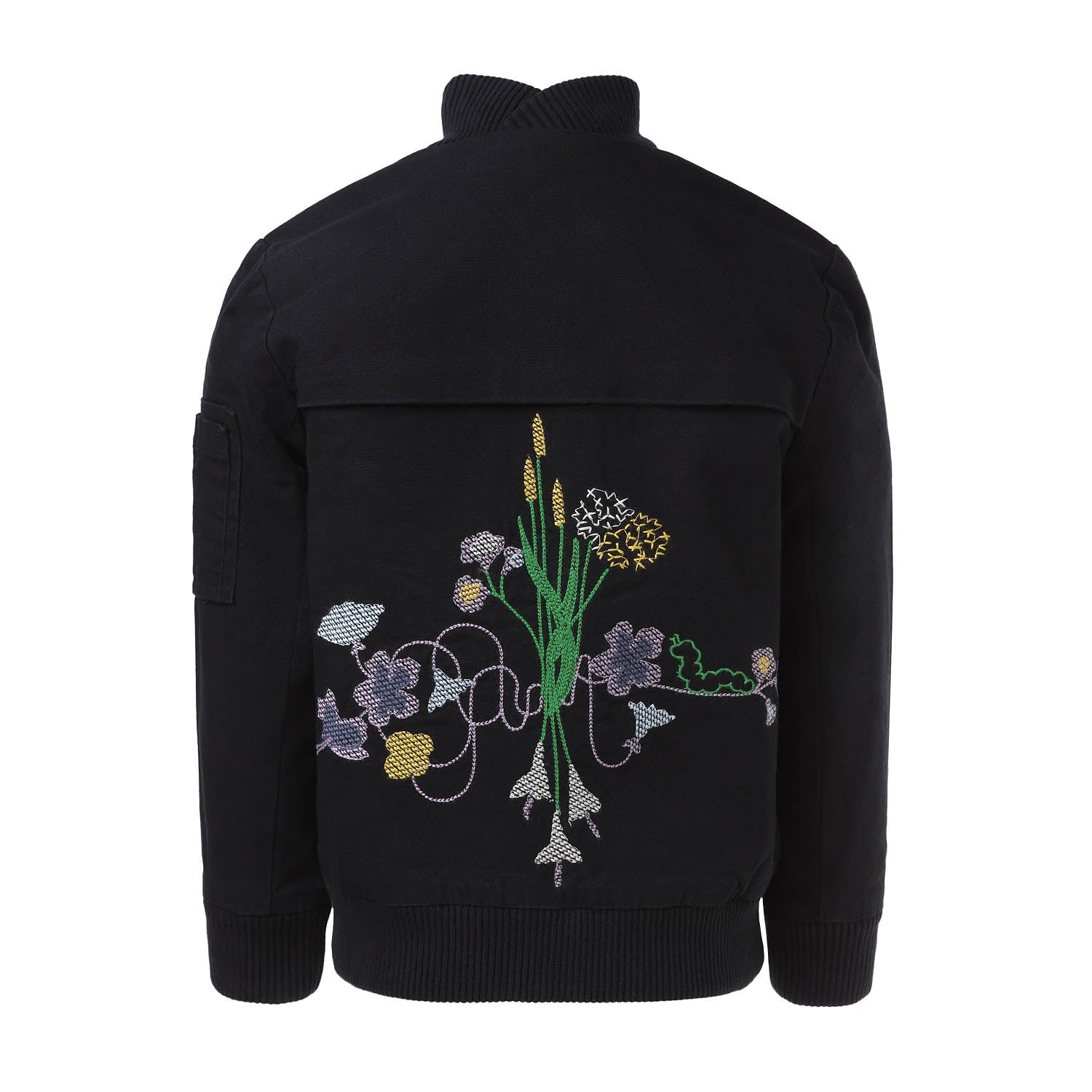 PRELOVED Black Bomber Jacket with Floral Emproidery, 1 year – Infantium Victoria