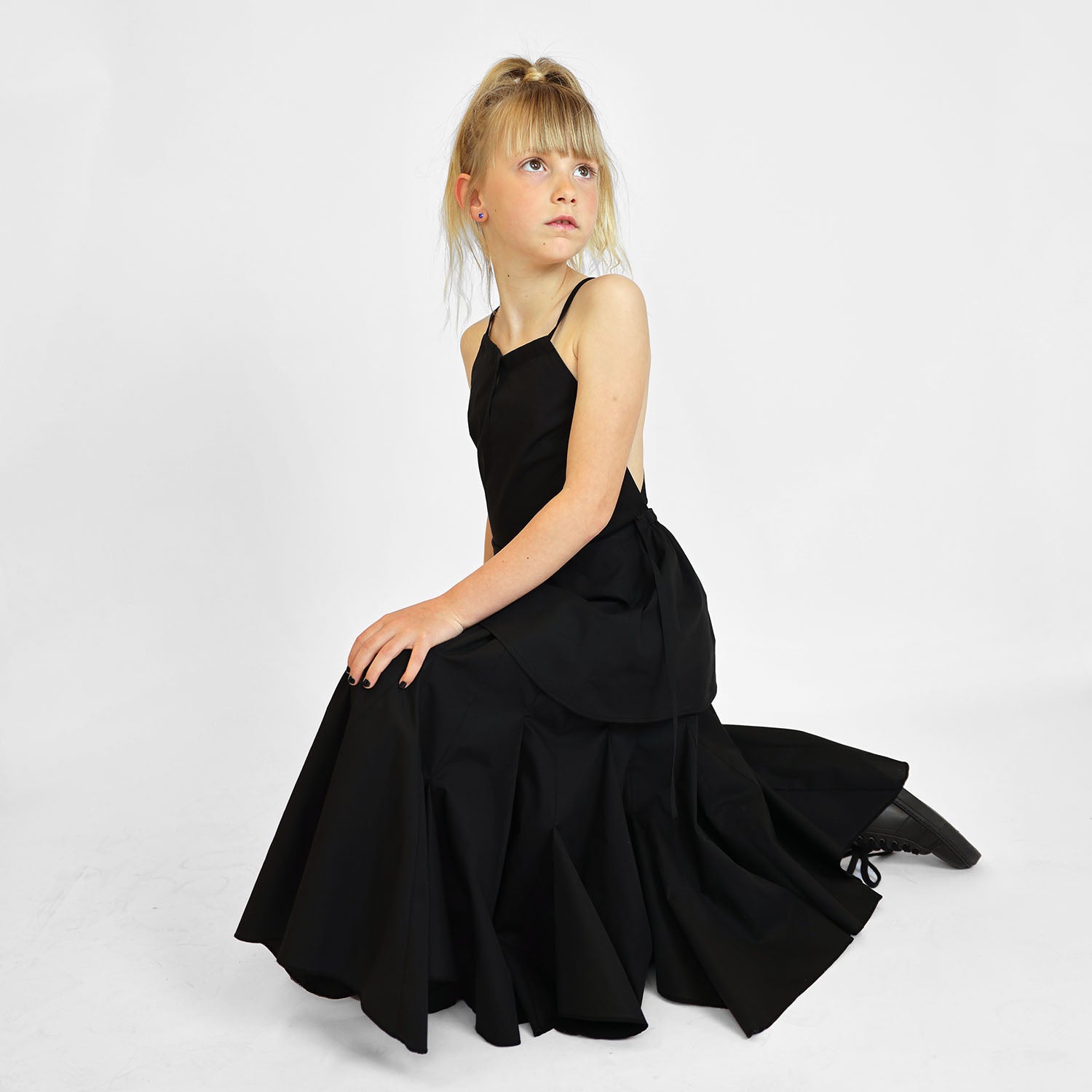 Zero Waste Girls Black Dress – view 5 – Infantium Victoria