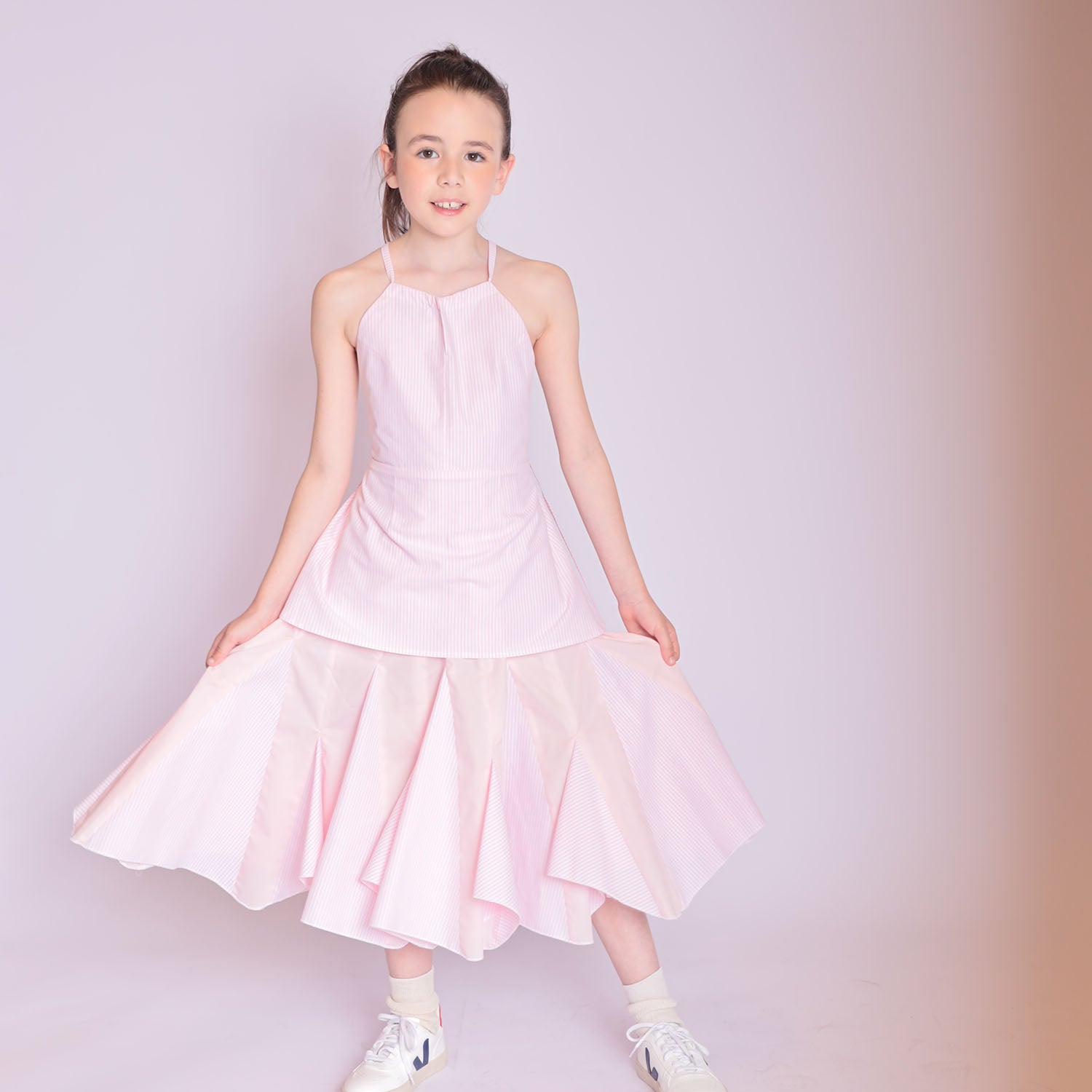 Zero Waste Pink Flower Girl Dress – view 2 – Infantium Victoria
