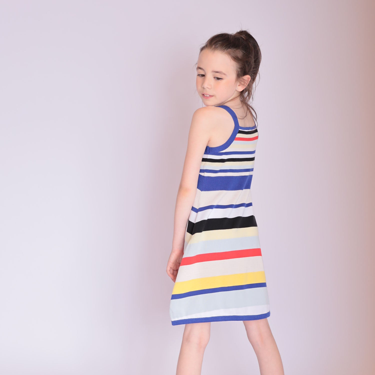 Girls Beach Dress with Bright Stripes – view 3 – Infantium Victoria