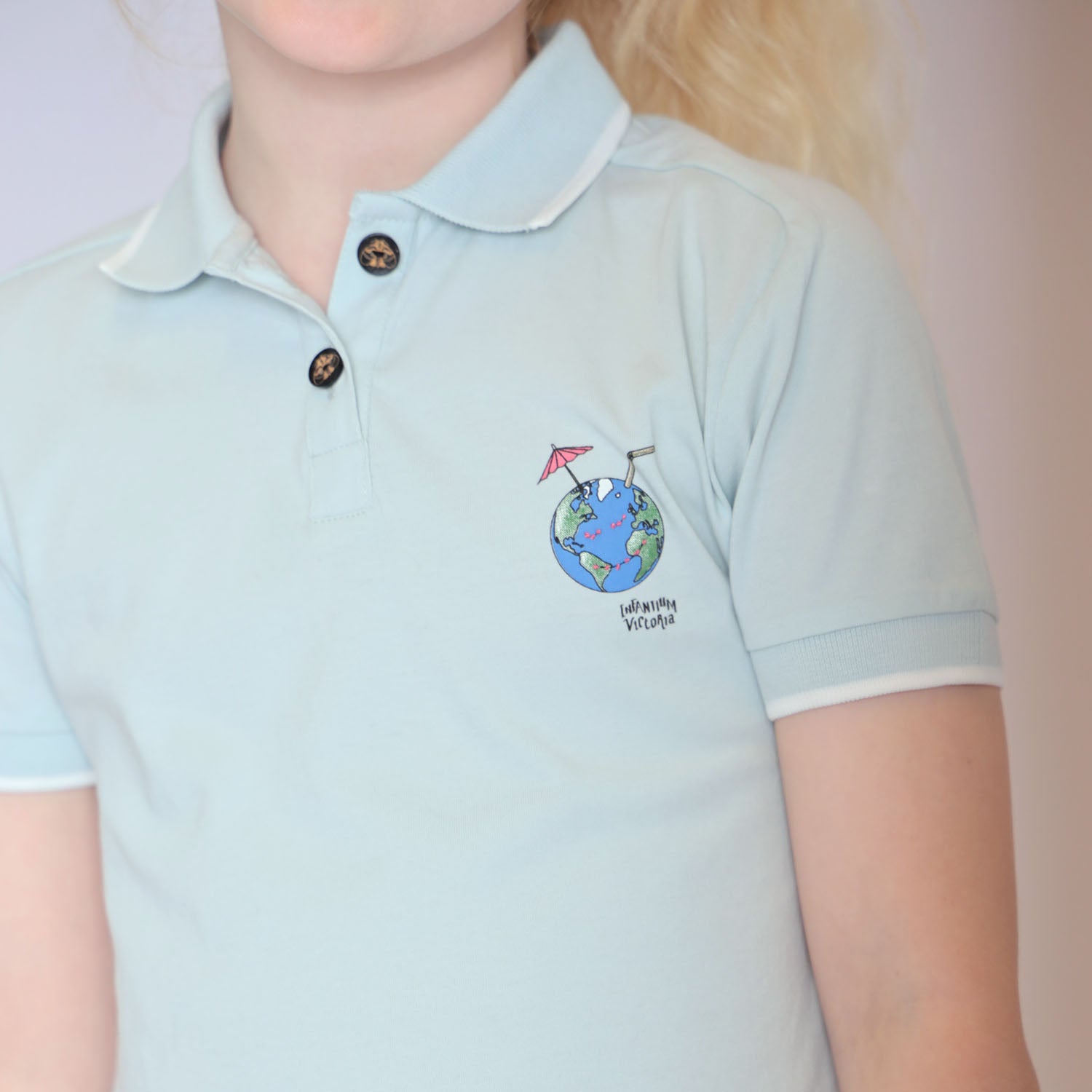 Blue Girls Polo Dress – view 4 – Infantium Victoria