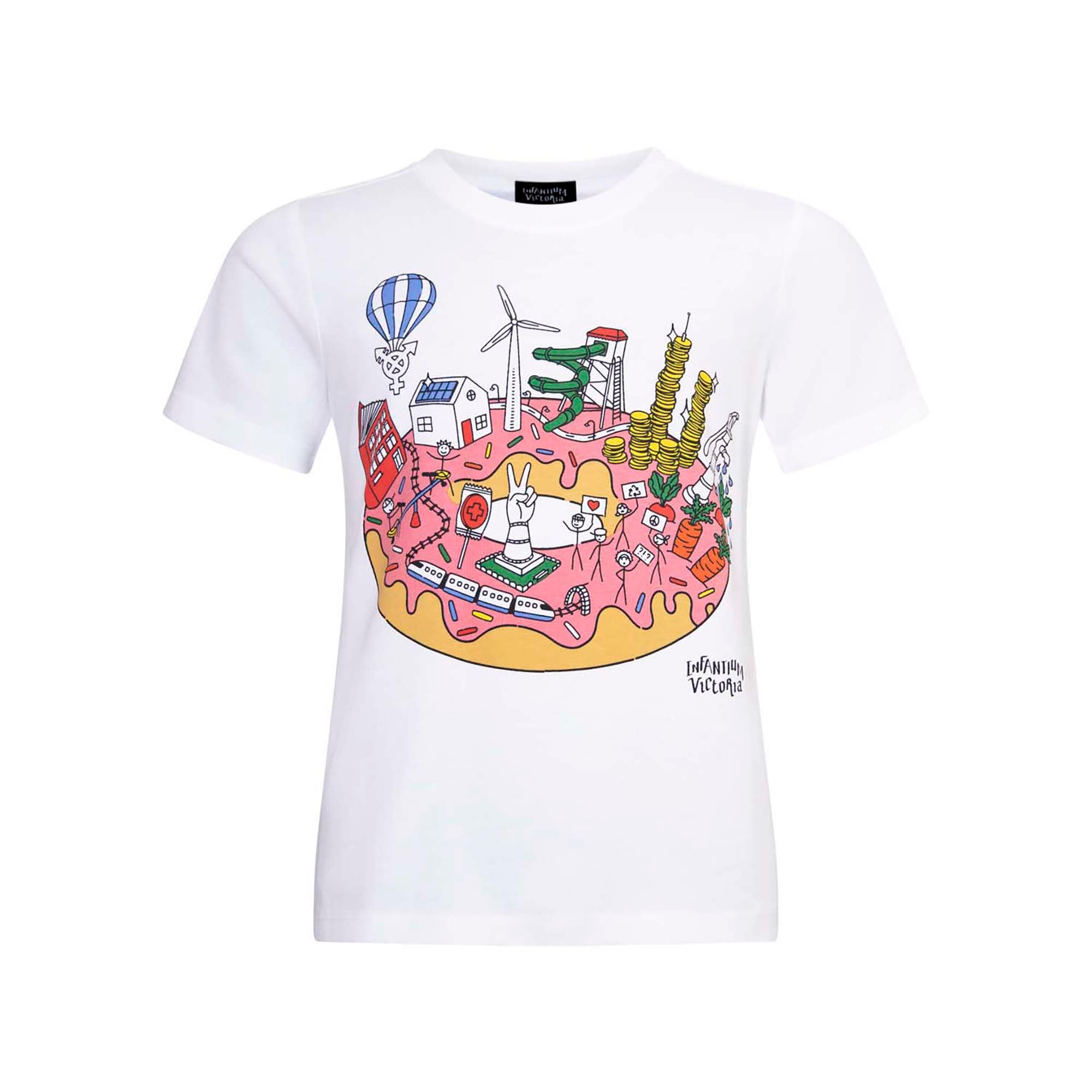 Infographics T-shirt with Printed Donut for Kids – Infantium Victoria