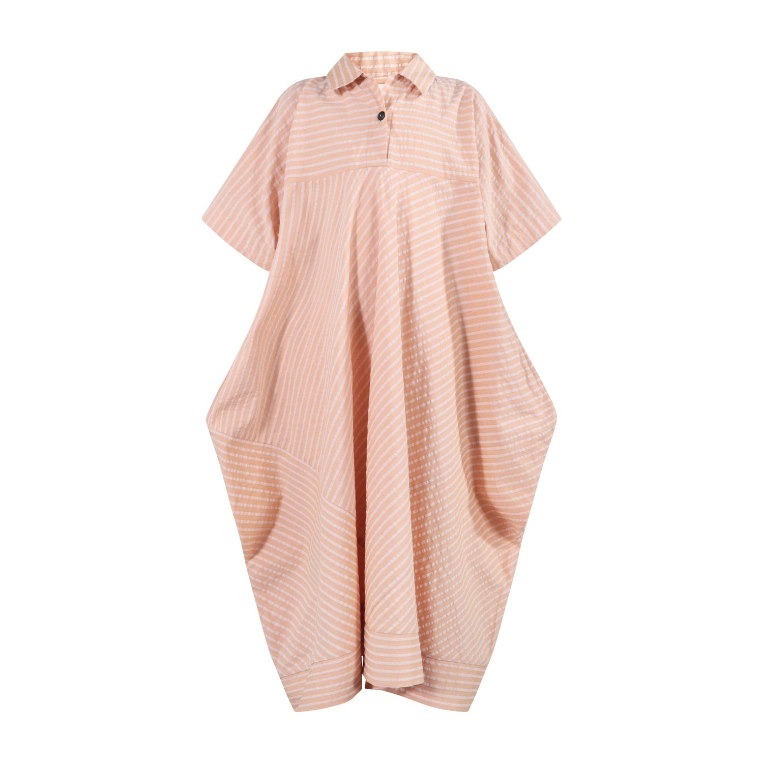 The Geometric Shirt-Dress — Orange Hazelnut Seersucker – Infantium Victoria