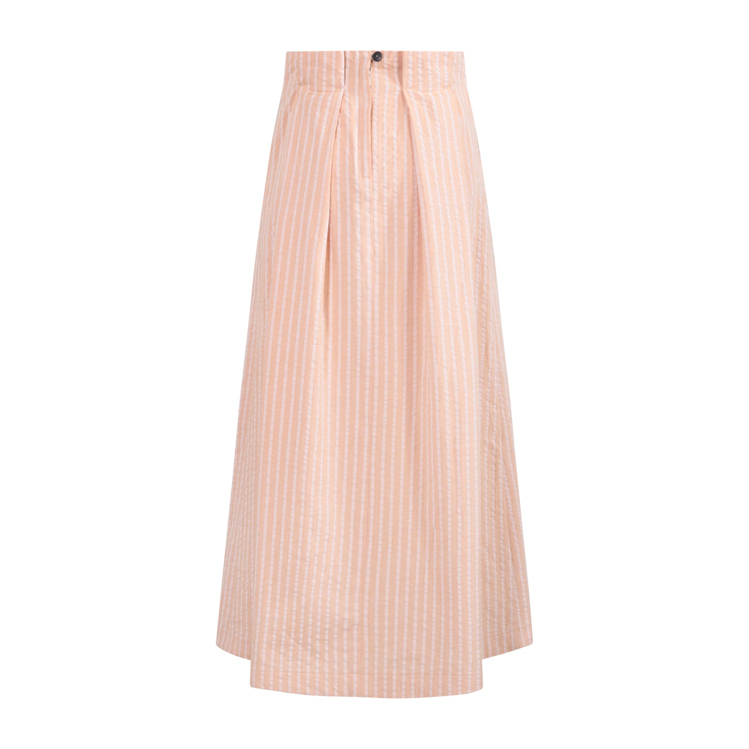 The Maxi Pleat — Orange Hazelnut Seersucker – view 2 – Infantium Victoria