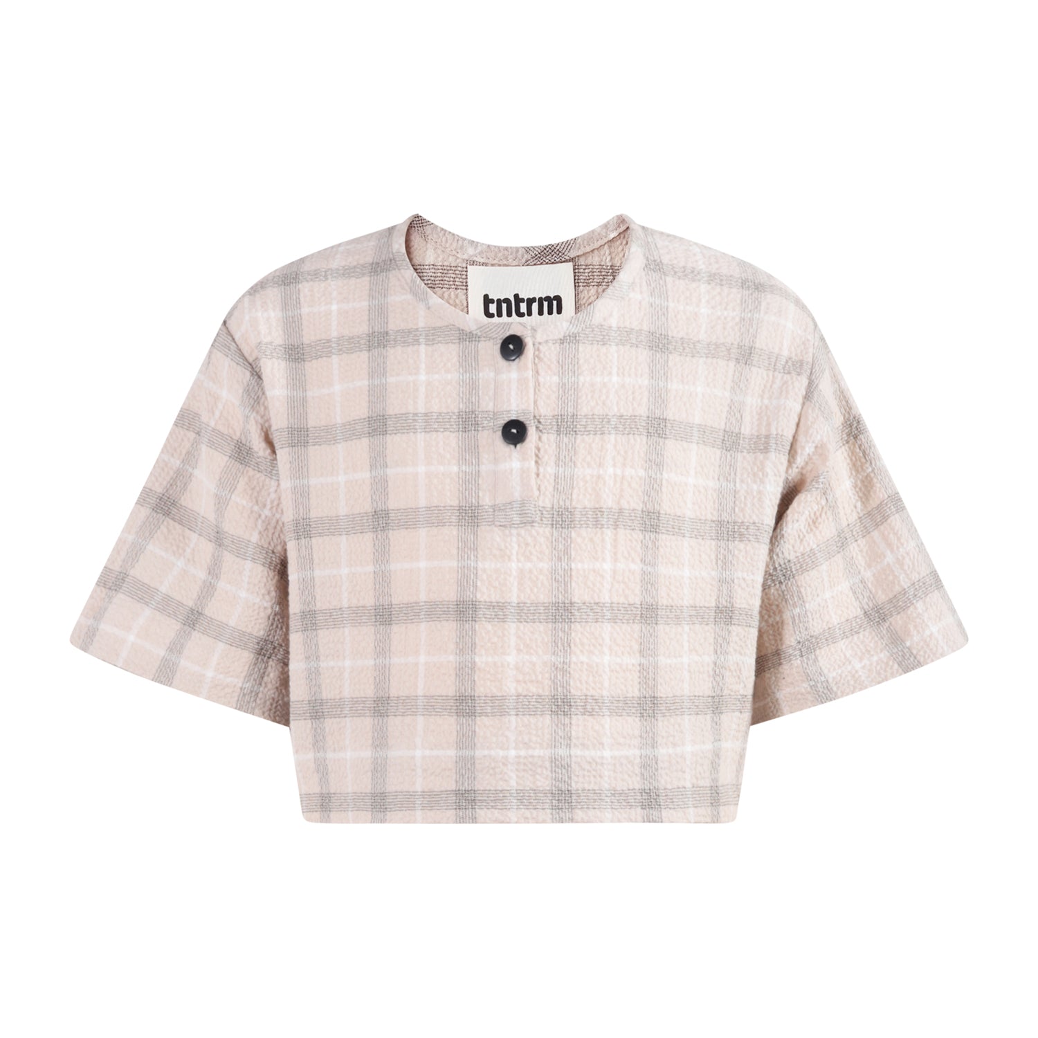 The Crop Top — Beige Seersucker – Infantium Victoria