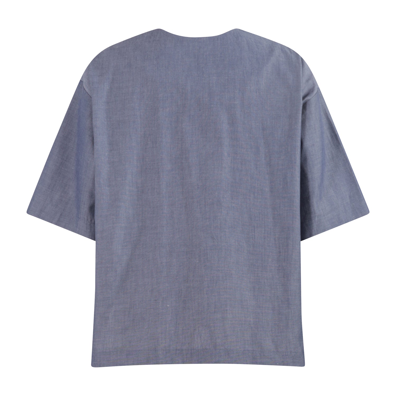 The Woven T-Shirt — Navy Chambray – view 2 – Infantium Victoria