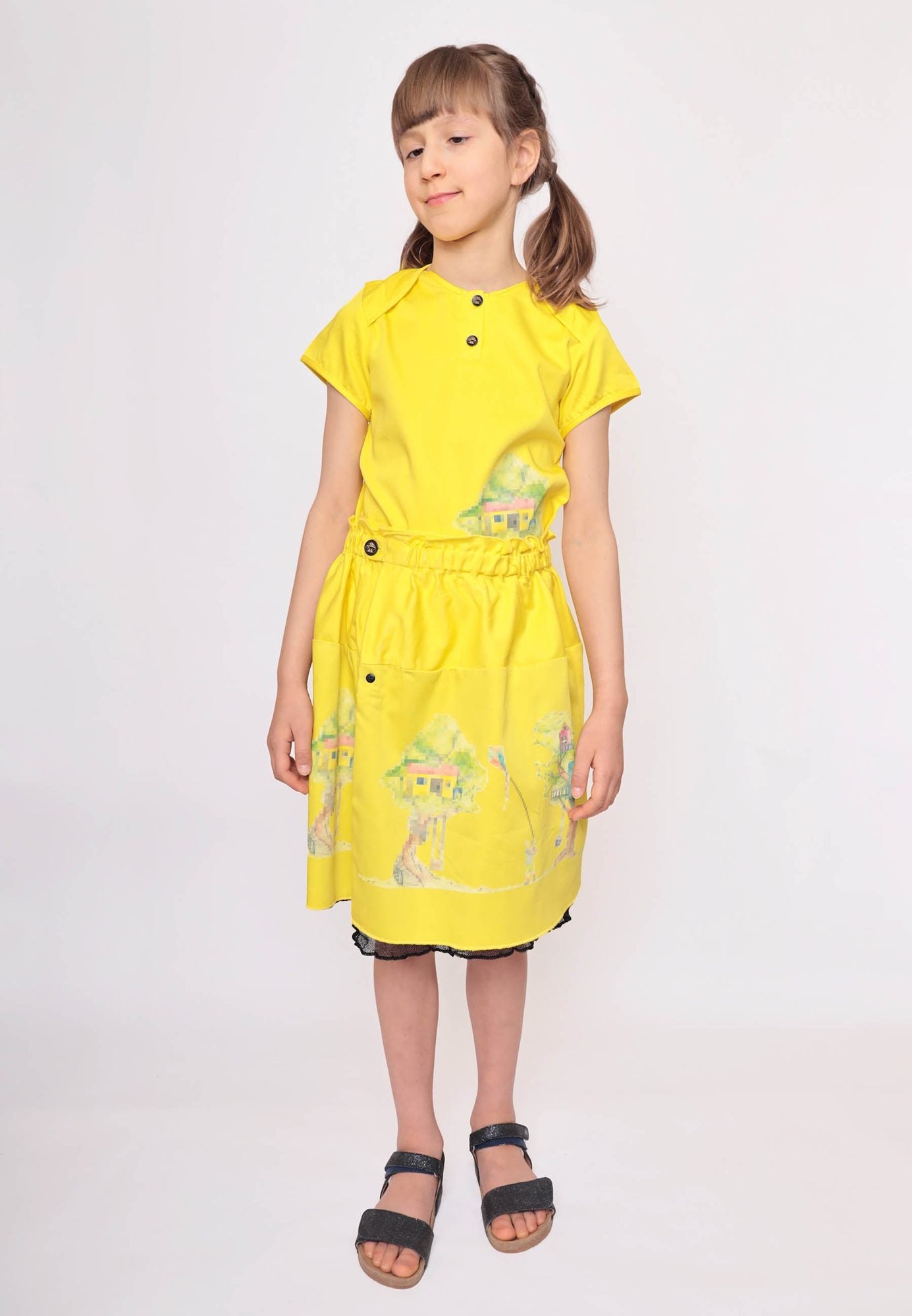 Yellow Skirt with Treehouse Print – view 5 – Infantium Victoria