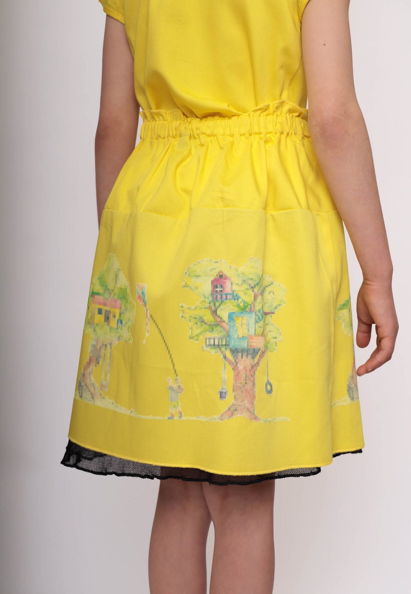 Yellow Skirt with Treehouse Print – view 7 – Infantium Victoria