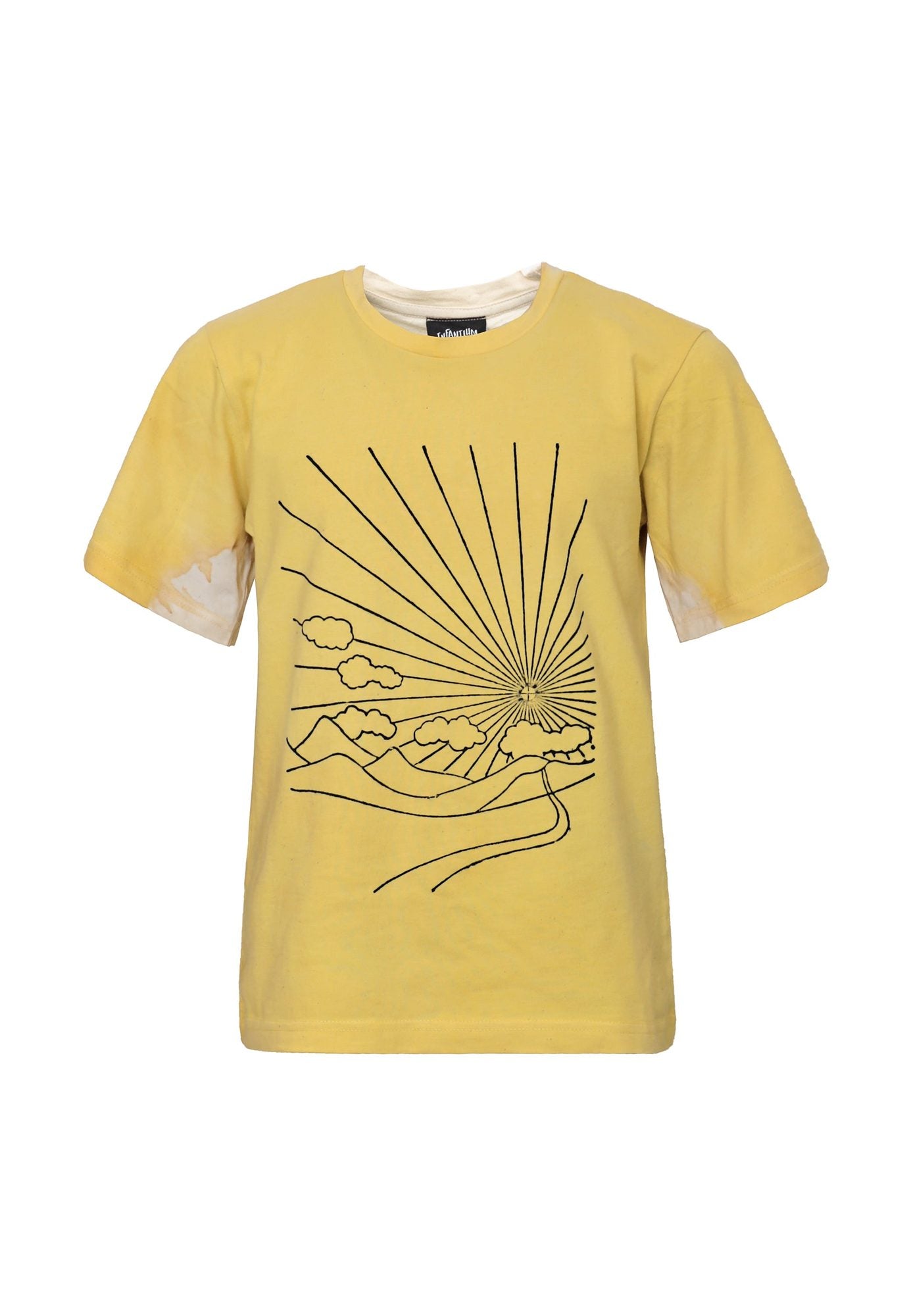 Artisanal Girls and Boys T-Shirt naturally dyed Turmeric with Hand Print – Infantium Victoria