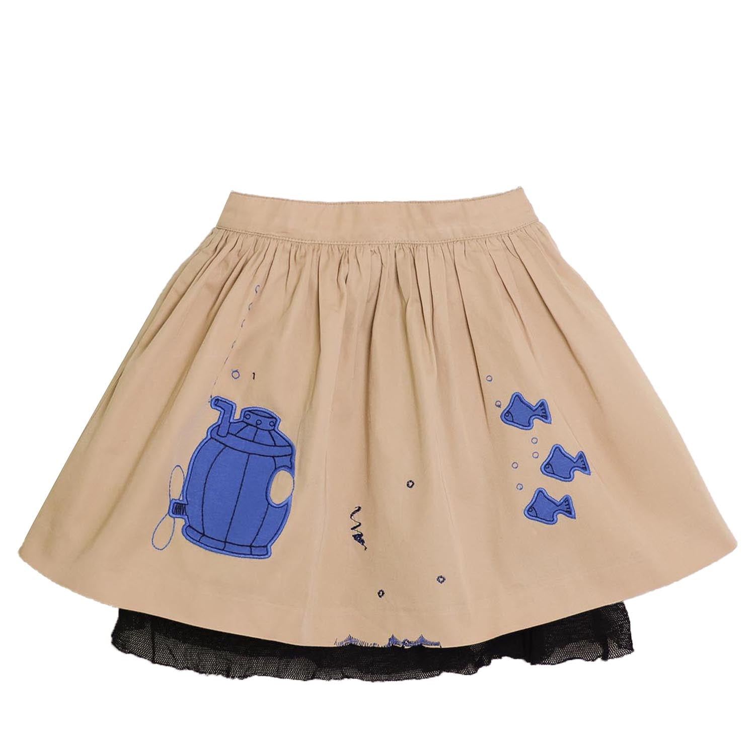 MAGIC MENDING PRELOVED Beige Cotton Skirt with Submarine, 6 years – Infantium Victoria