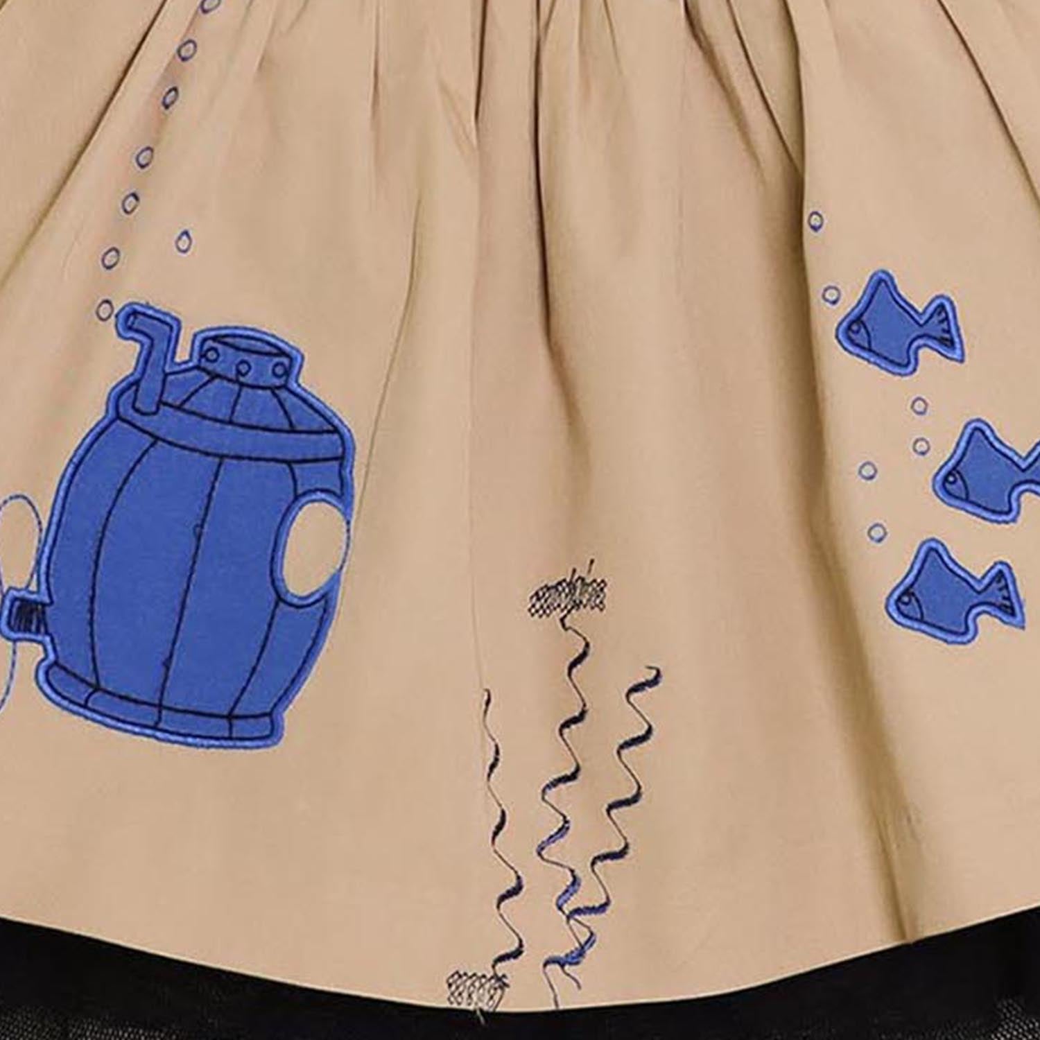 MAGIC MENDING PRELOVED Beige Cotton Skirt with Submarine, 6 years – view 3 – Infantium Victoria