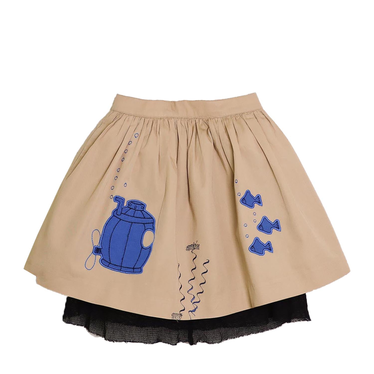 MAGIC MENDING PRELOVED Beige Cotton Skirt with Submarine, 6 years – Infantium Victoria