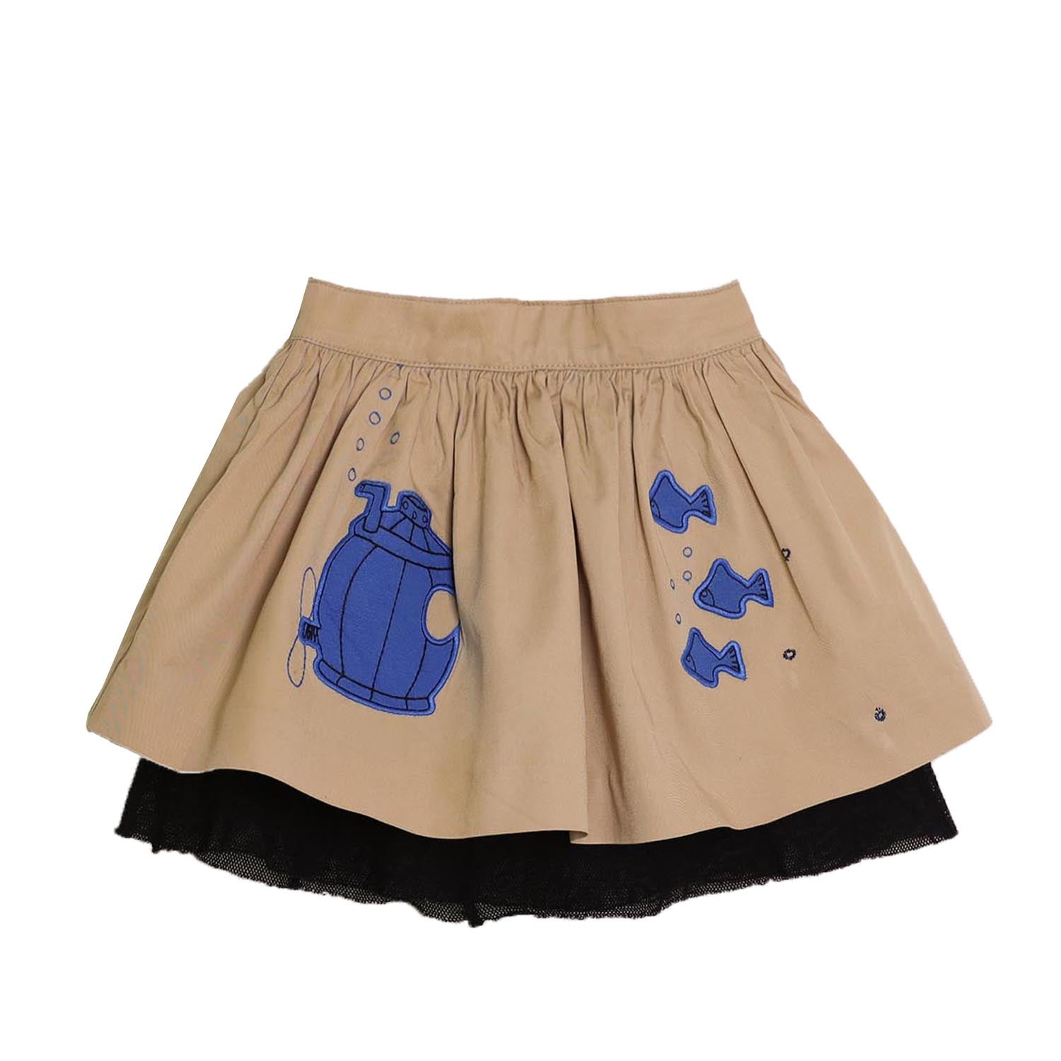 MAGIC MENDING PRELOVED Beige Cotton Skirt with Submarine, 2 years – Infantium Victoria