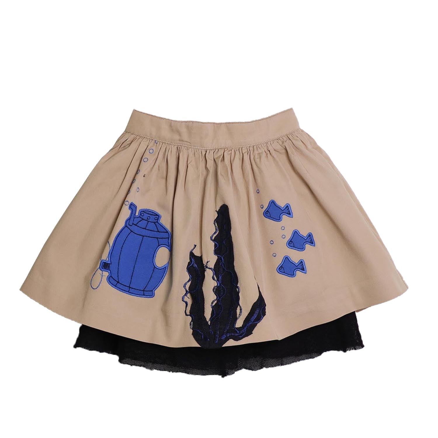 MAGIC MENDING PRELOVED Beige Cotton Skirt with Submarine, 4 years – Infantium Victoria