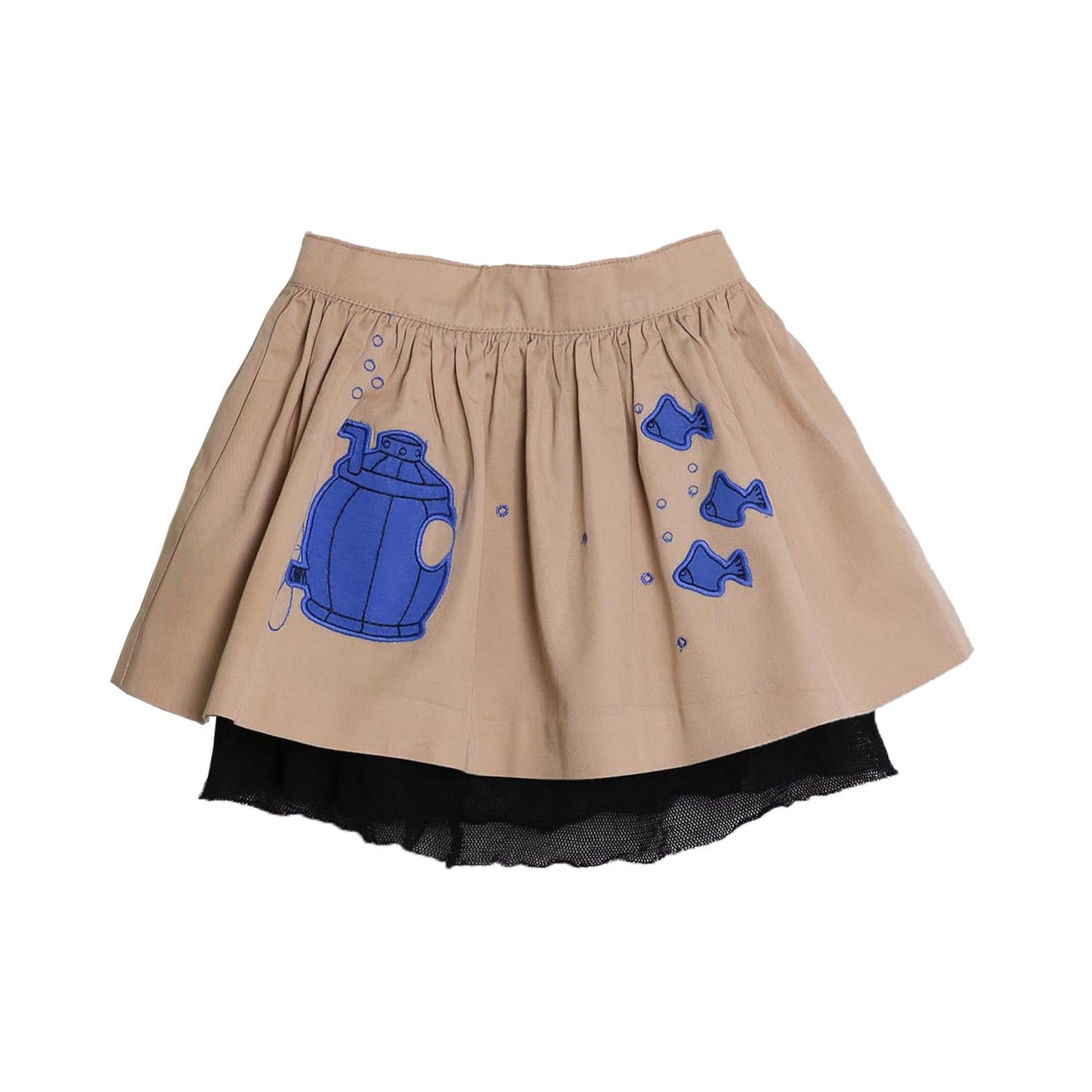 MAGIC MENDING PRELOVED Beige Cotton Skirt with Submarine, 2 years – Infantium Victoria
