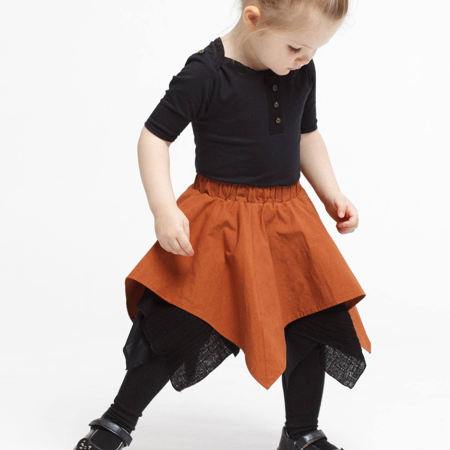 Handkerchief Skirt in Copper – view 2 – Infantium Victoria