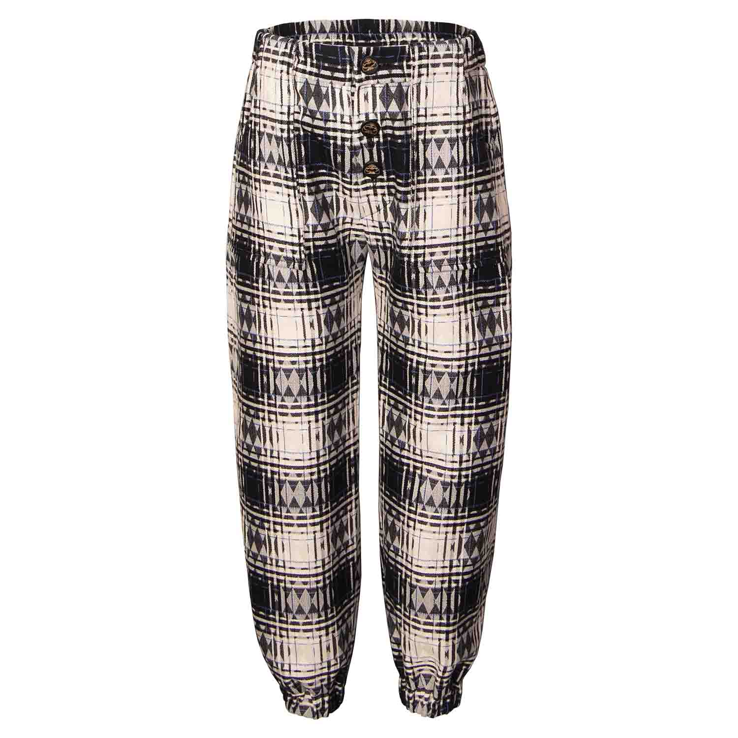 Kids Pants in Black & White Tartan – Infantium Victoria