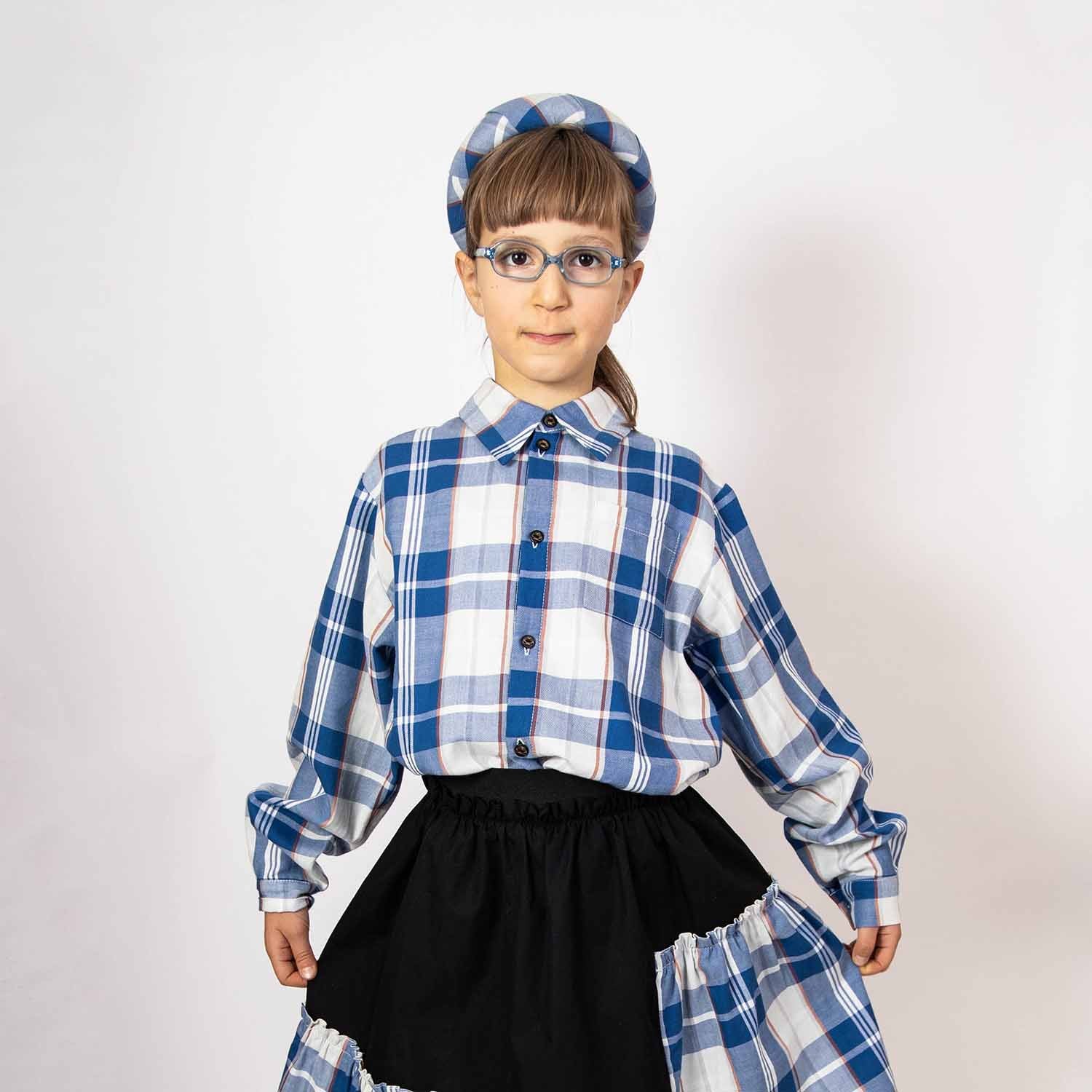 Kids Blue Plaid Shirt – view 4 – Infantium Victoria
