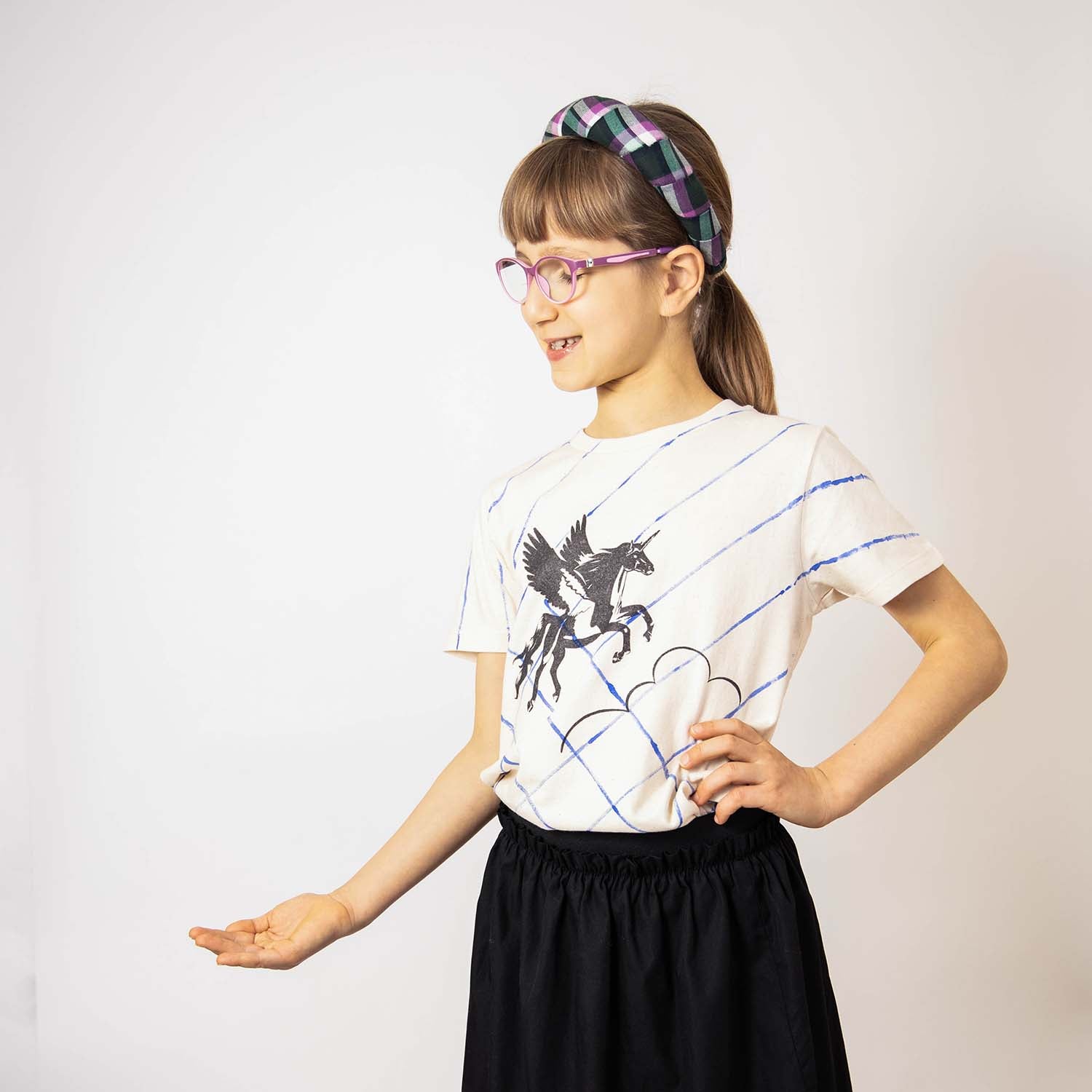 Unicorn Lattice Tee – Organic Cotton, Hand-Painted Finish – view 2 – Infantium Victoria