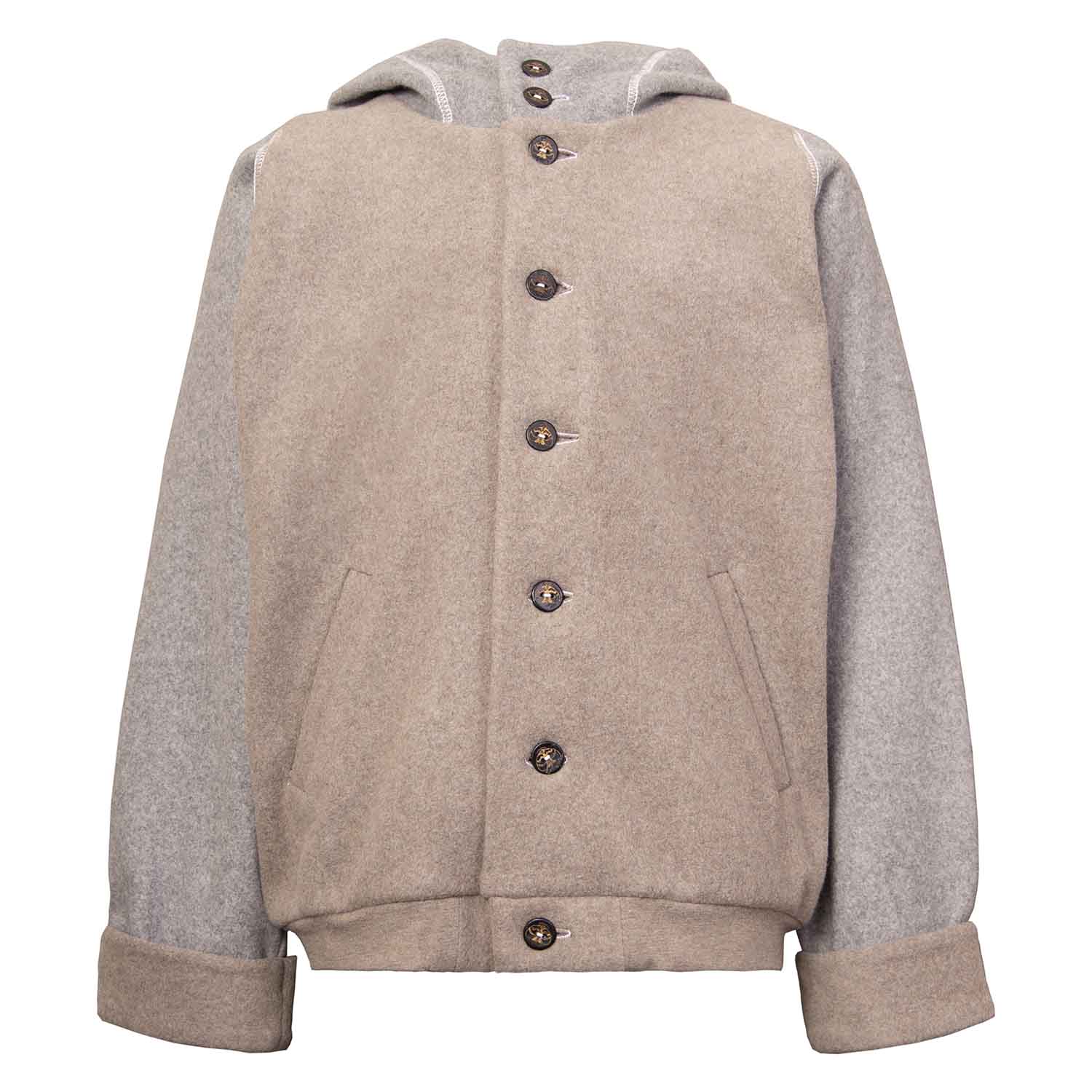 Beige Fleece Hoodie for Kids with Dragon Applique – view 4 – Infantium Victoria