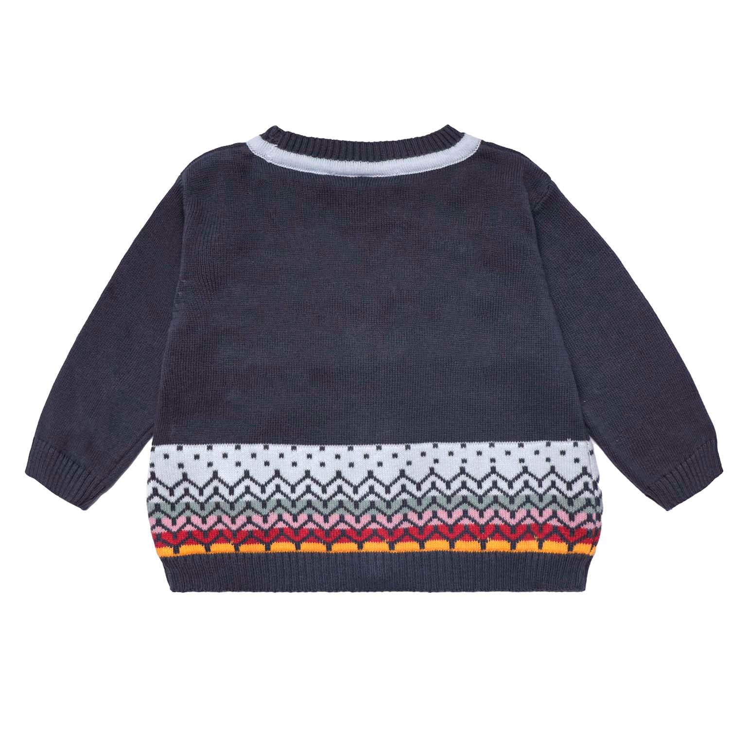 Grey Baby Cardigan with Hand Embroidery – view 3 – Infantium Victoria