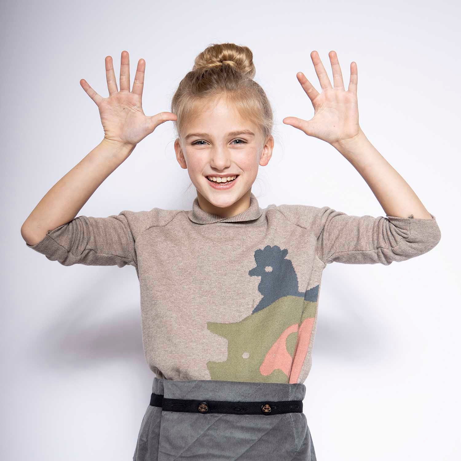 Beige Knitted Kids Sweater – view 2 – Infantium Victoria