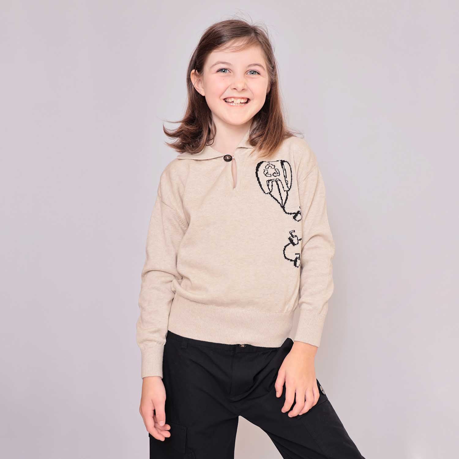 Beige Sweater with Kite for Kids – view 2 – Infantium Victoria