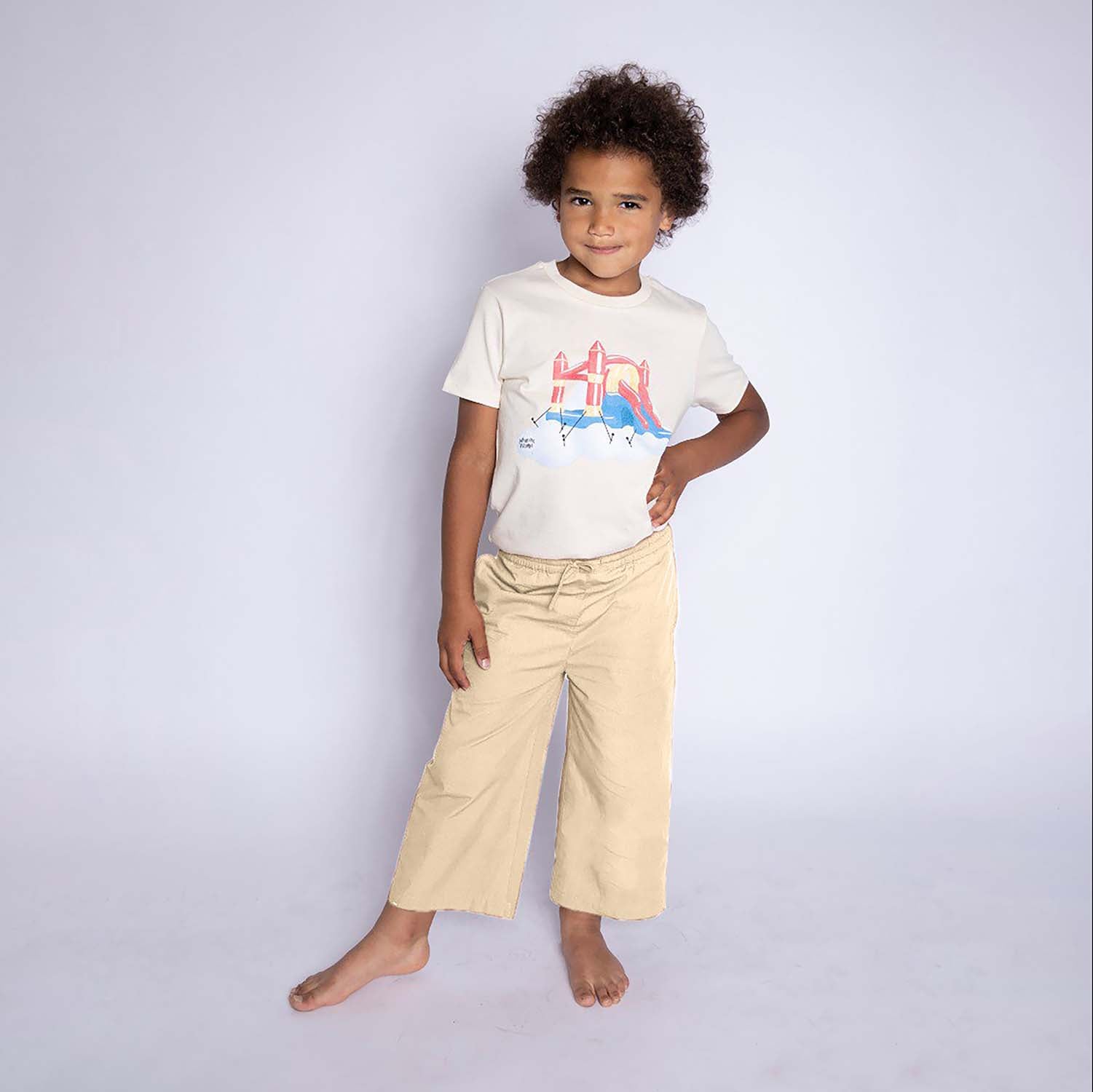 Beige Cotton Pants – view 2 – Infantium Victoria