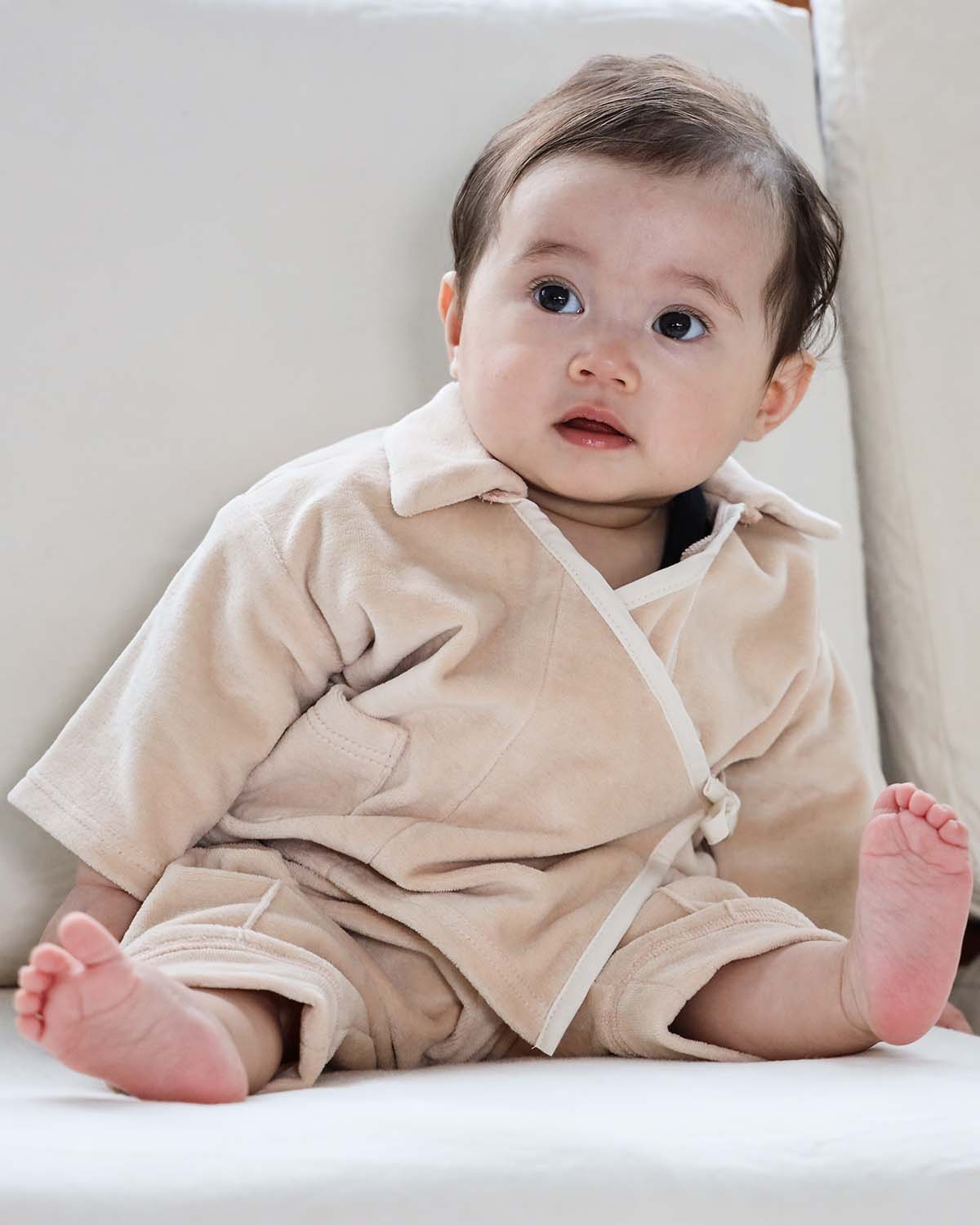 Orange Terry Lounge Baby Pants – view 3 – Infantium Victoria