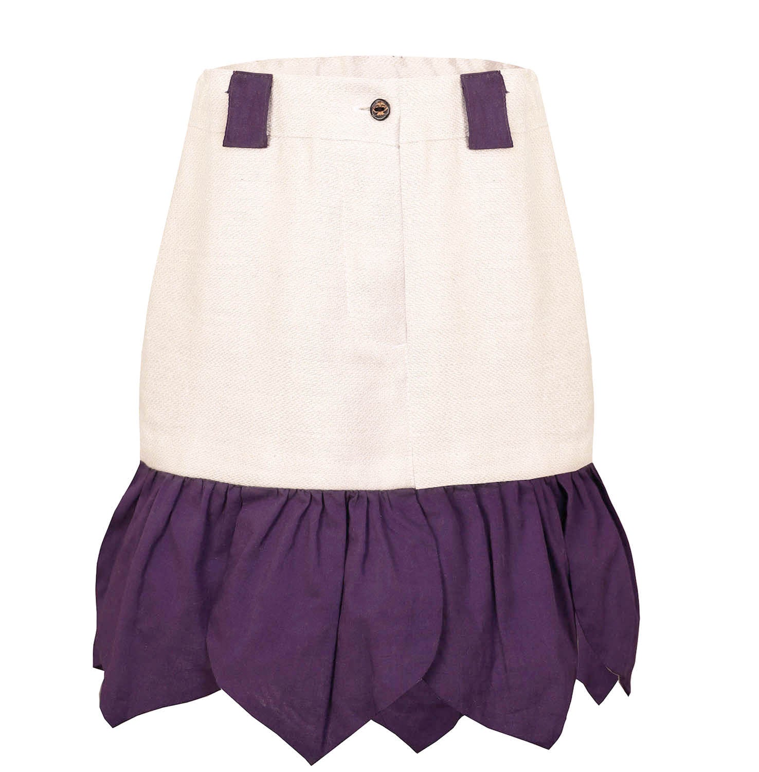 Girls Beige Mini Skirt with Purple Flower Petals – Infantium Victoria