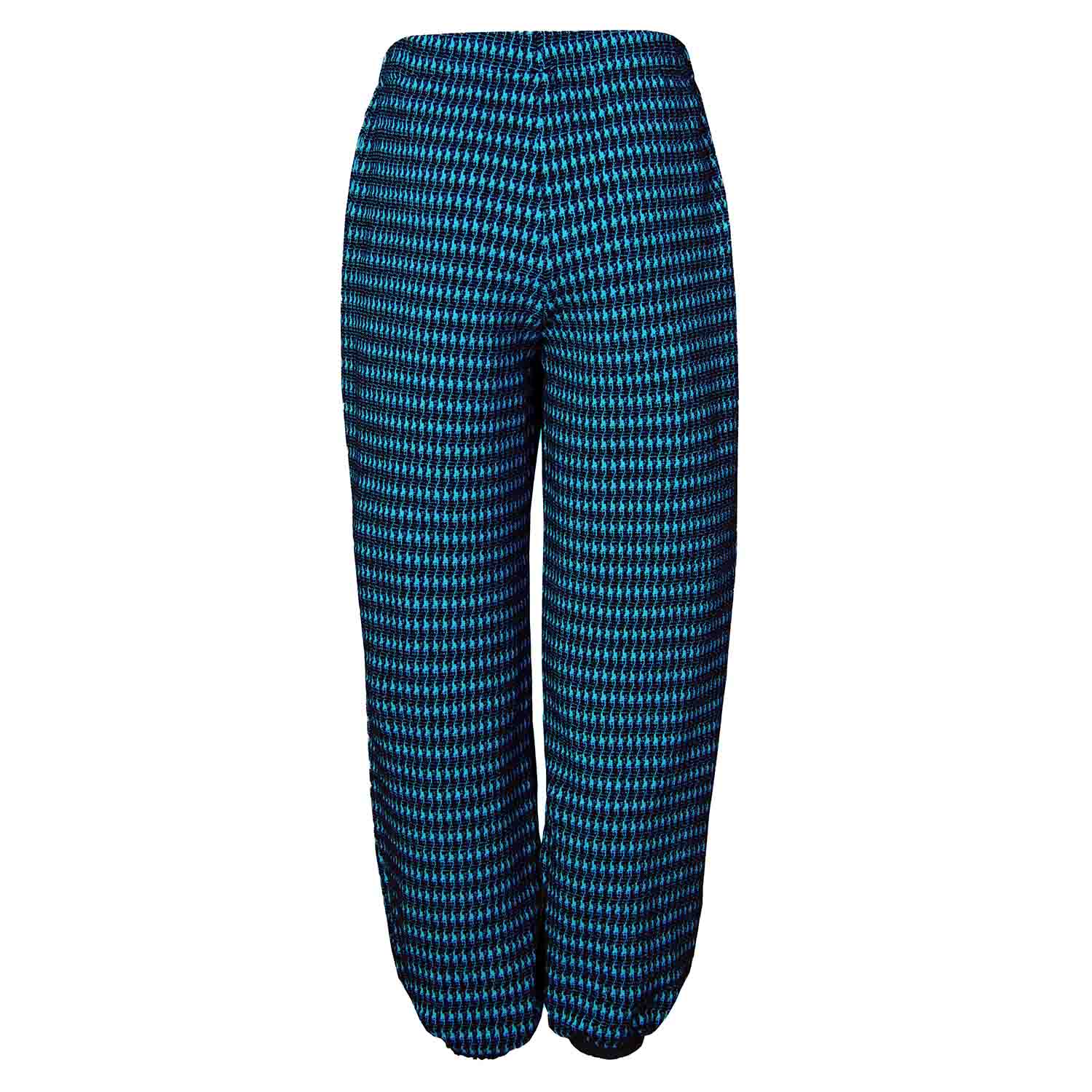 Black and Blue pied de poule Kids Pants with Knee Patches – view 2 – Infantium Victoria