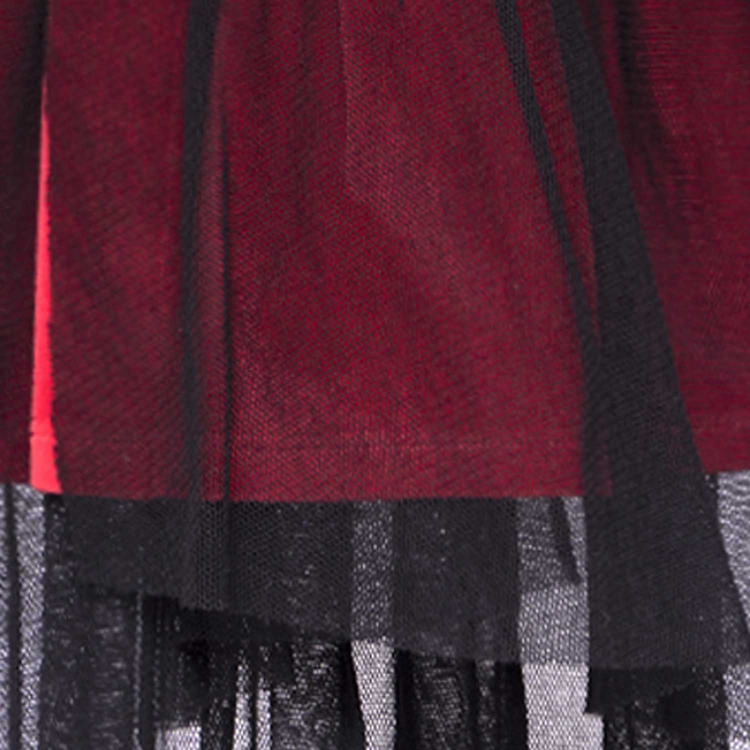 Baby Black Dress with Red Underskirt and Tulle – view 2 – Infantium Victoria