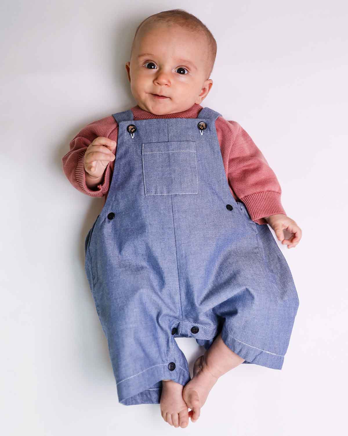 Baby Denim Playsuit – view 2 – Infantium Victoria