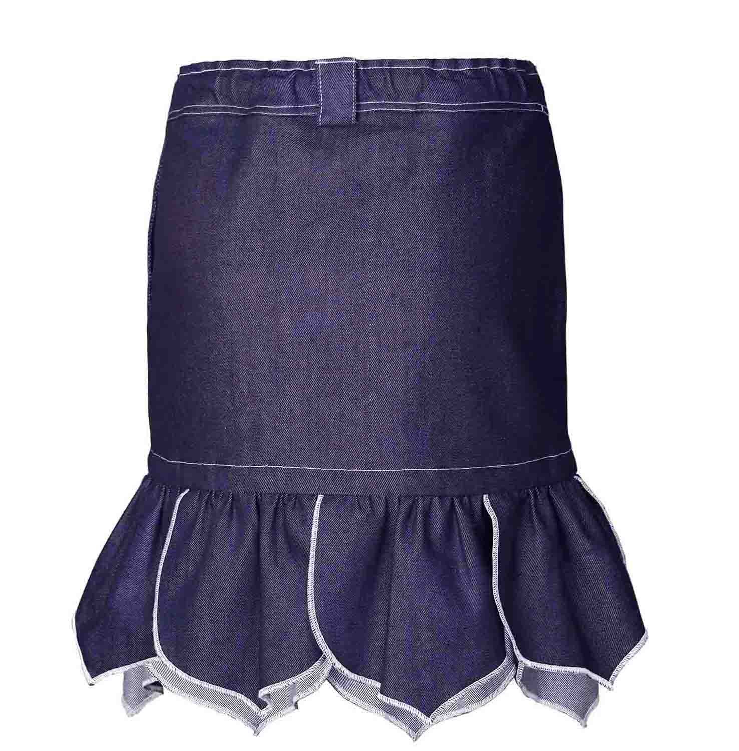 Girls Denim Mini Skirt with Flower Petals – view 3 – Infantium Victoria