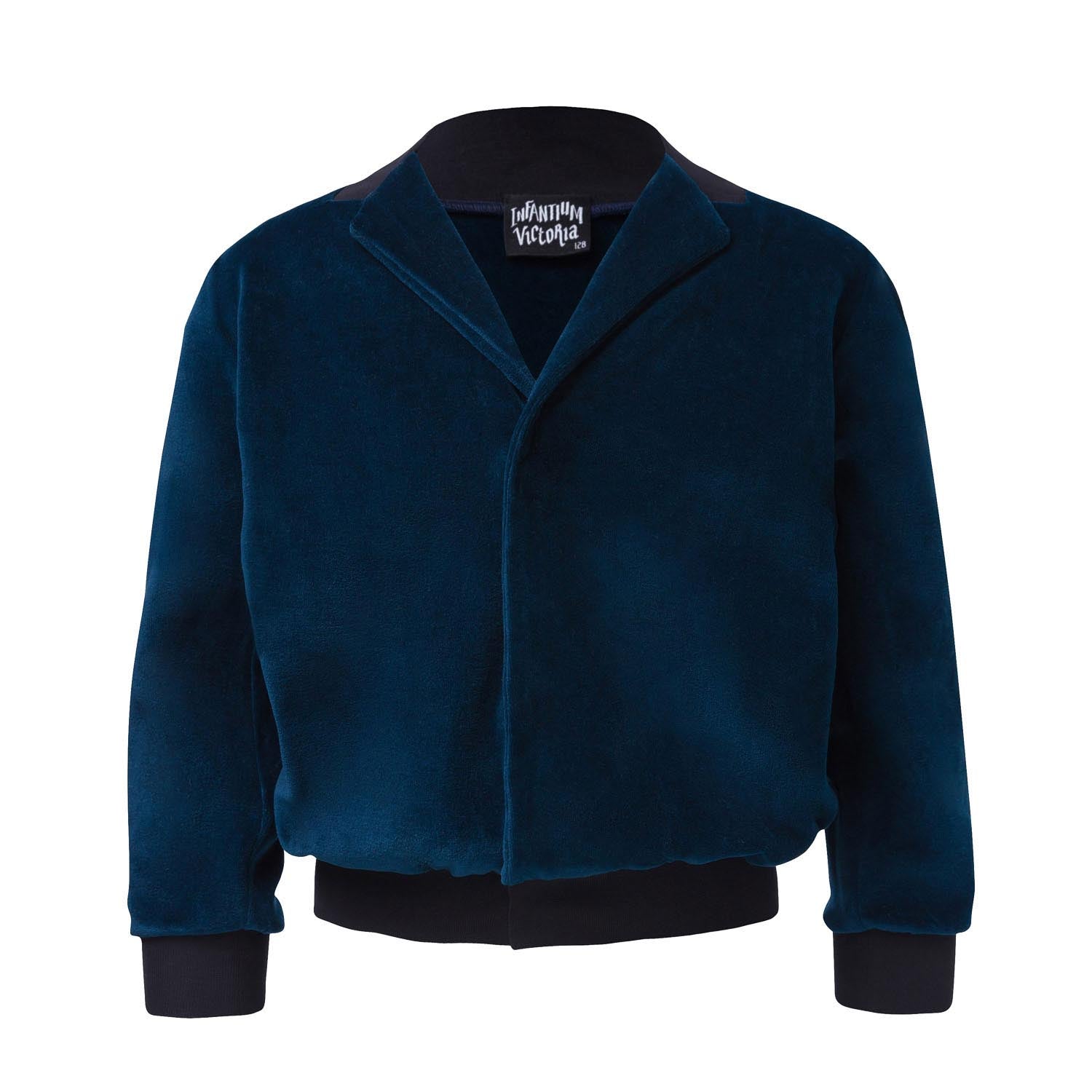 PRELOVED Petrol Bluel Velvet Blazer, 16 years – Infantium Victoria