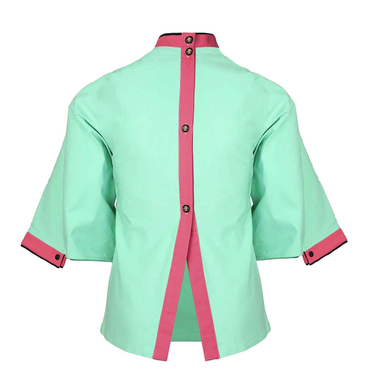 Kids' Kimono Shirt in Mint – view 4 – Infantium Victoria