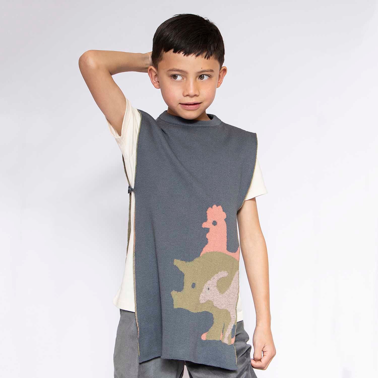 Grey Knitted Vest – view 2 – Infantium Victoria
