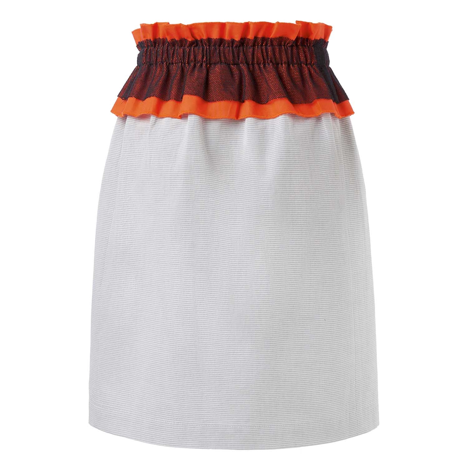 Girls Grey Skirt with Colorful Ruffles – view 2 – Infantium Victoria