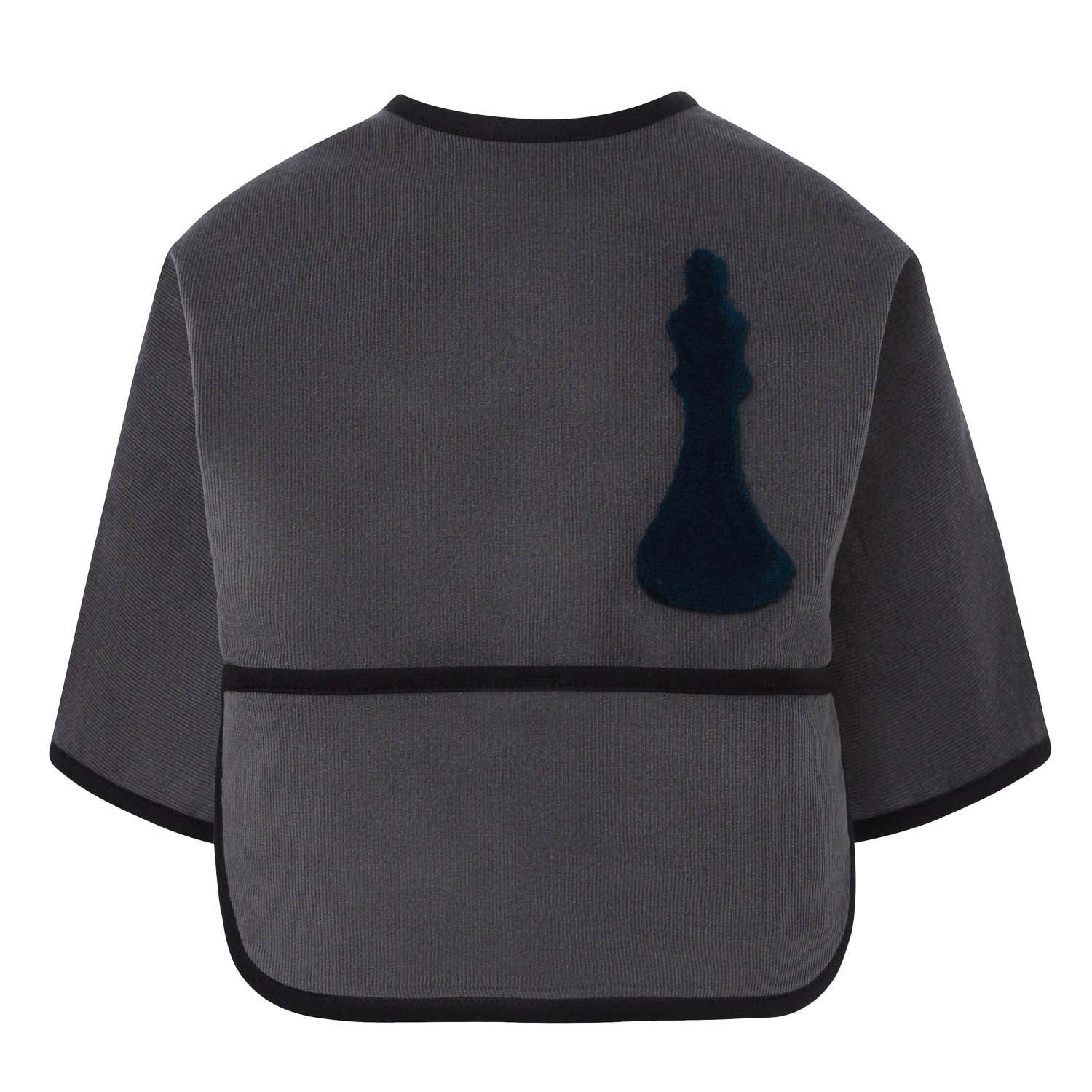 Grey Corduroy Bib with Sleeves – Infantium Victoria