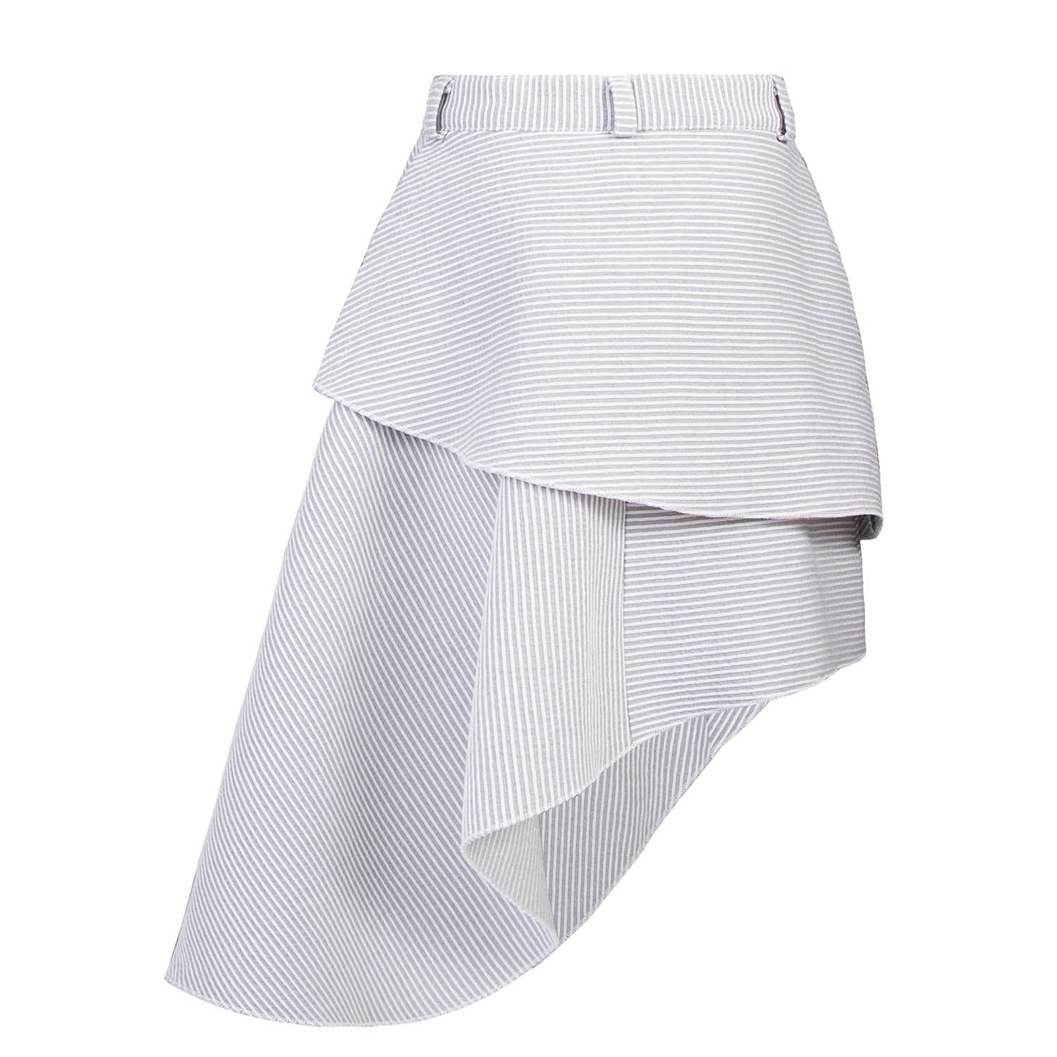 Girls Asymetrical Skirt with Grey Stripes – view 3 – Infantium Victoria