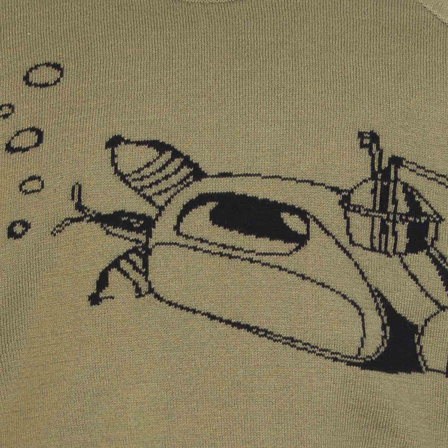 Kids Khaki Knit Top with Submarine – view 3 – Infantium Victoria