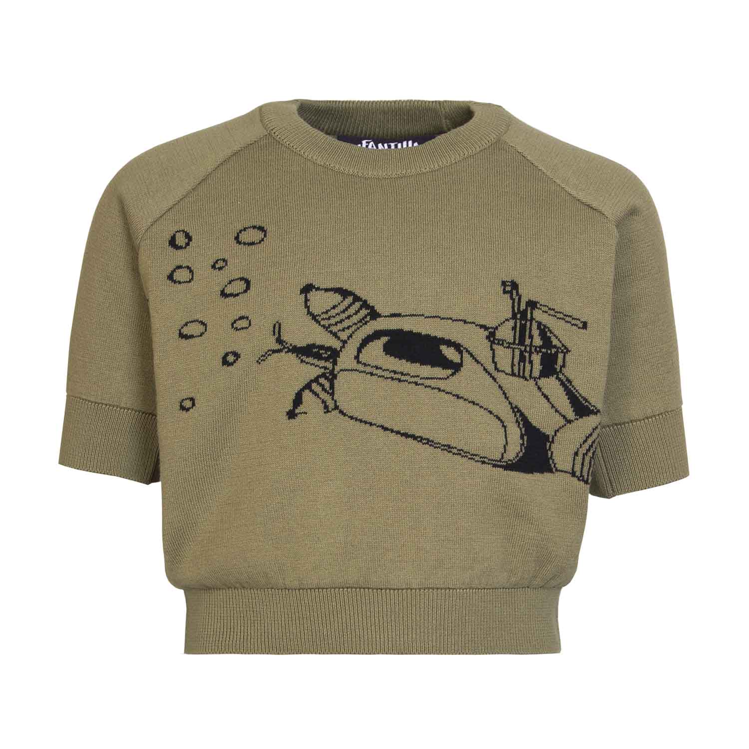 Kids Khaki Knit Top with Submarine – Infantium Victoria