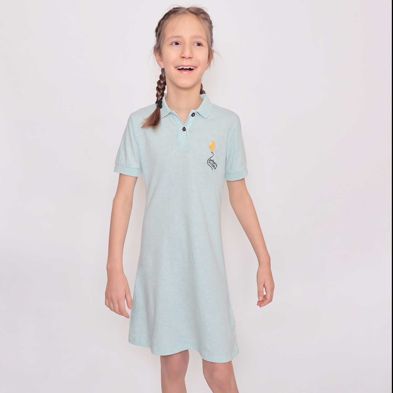 Mint Green Girls Polo Dress – view 2 – Infantium Victoria
