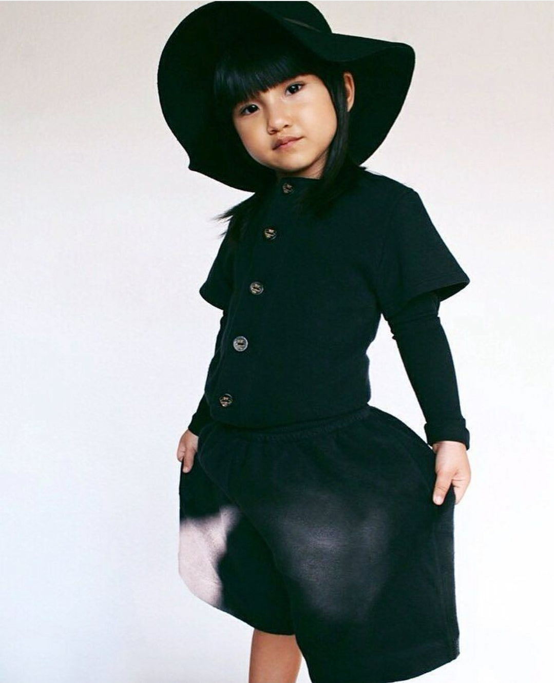 Kids Black Short Boiler Suit – view 4 – Infantium Victoria