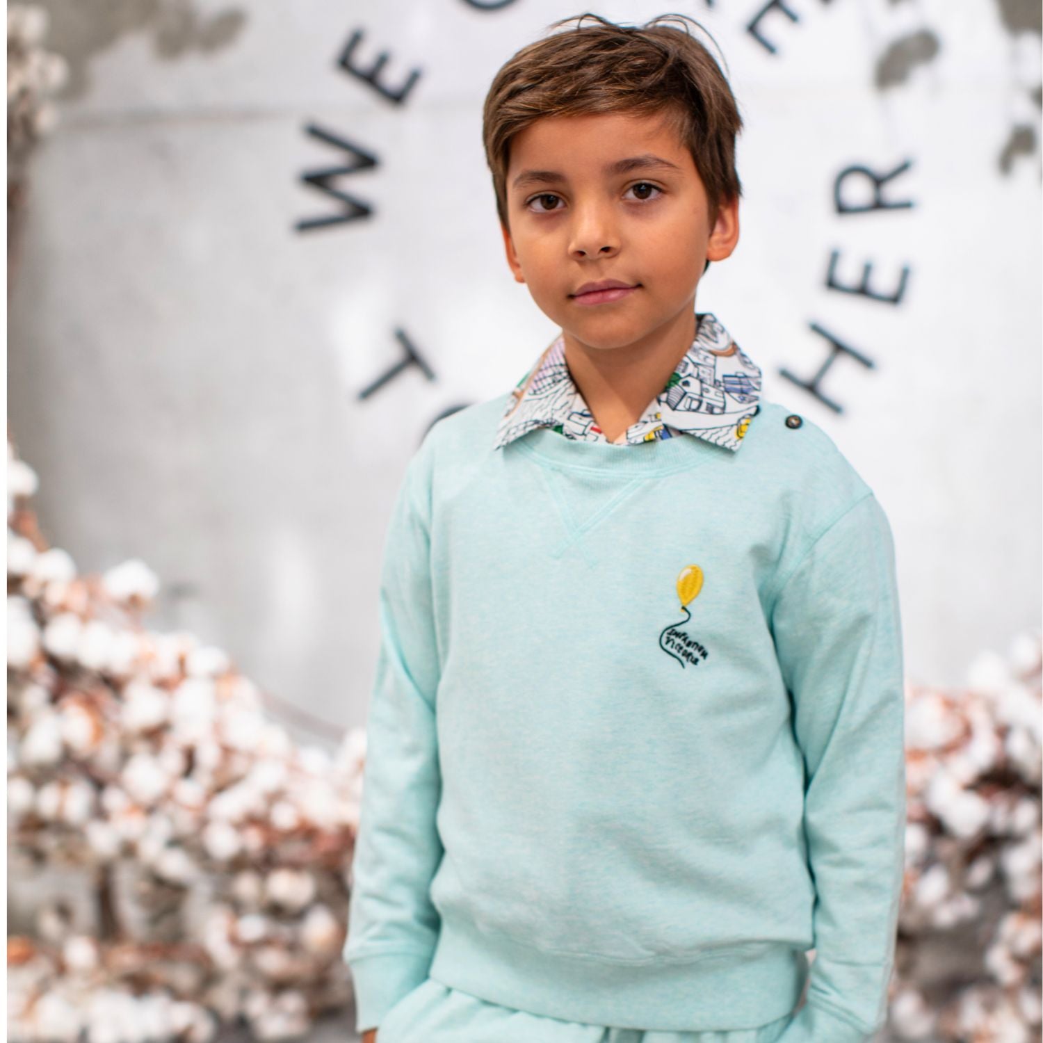 Mint Green Girls and Boys Sweatshirt – view 2 – Infantium Victoria