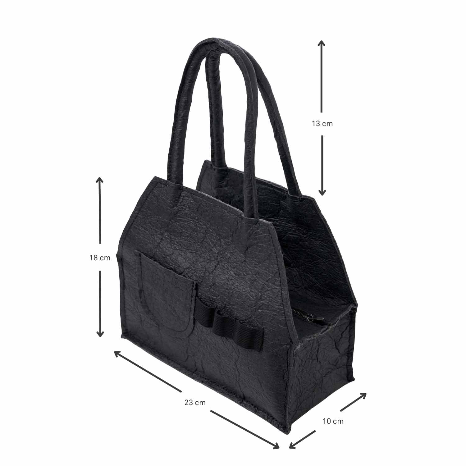 Black Pinatex Handbag – view 5 – Infantium Victoria