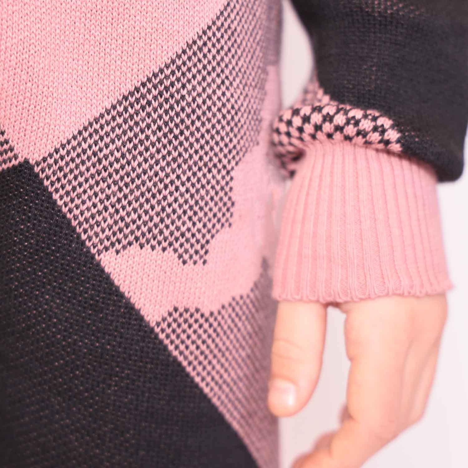 Kids Pink and Black Knit Pants – view 3 – Infantium Victoria
